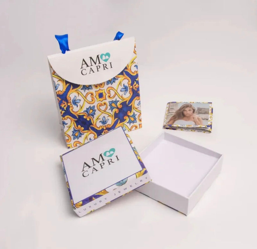 COLLANA AMO CAPRI CAMPANELLA POIS ZIRCONI BIANCHI