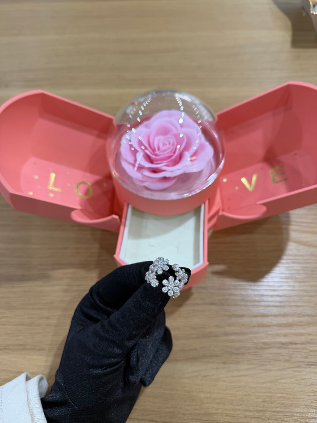 BOX PURE CON ANELLO FLOWERS ARGENTO 925