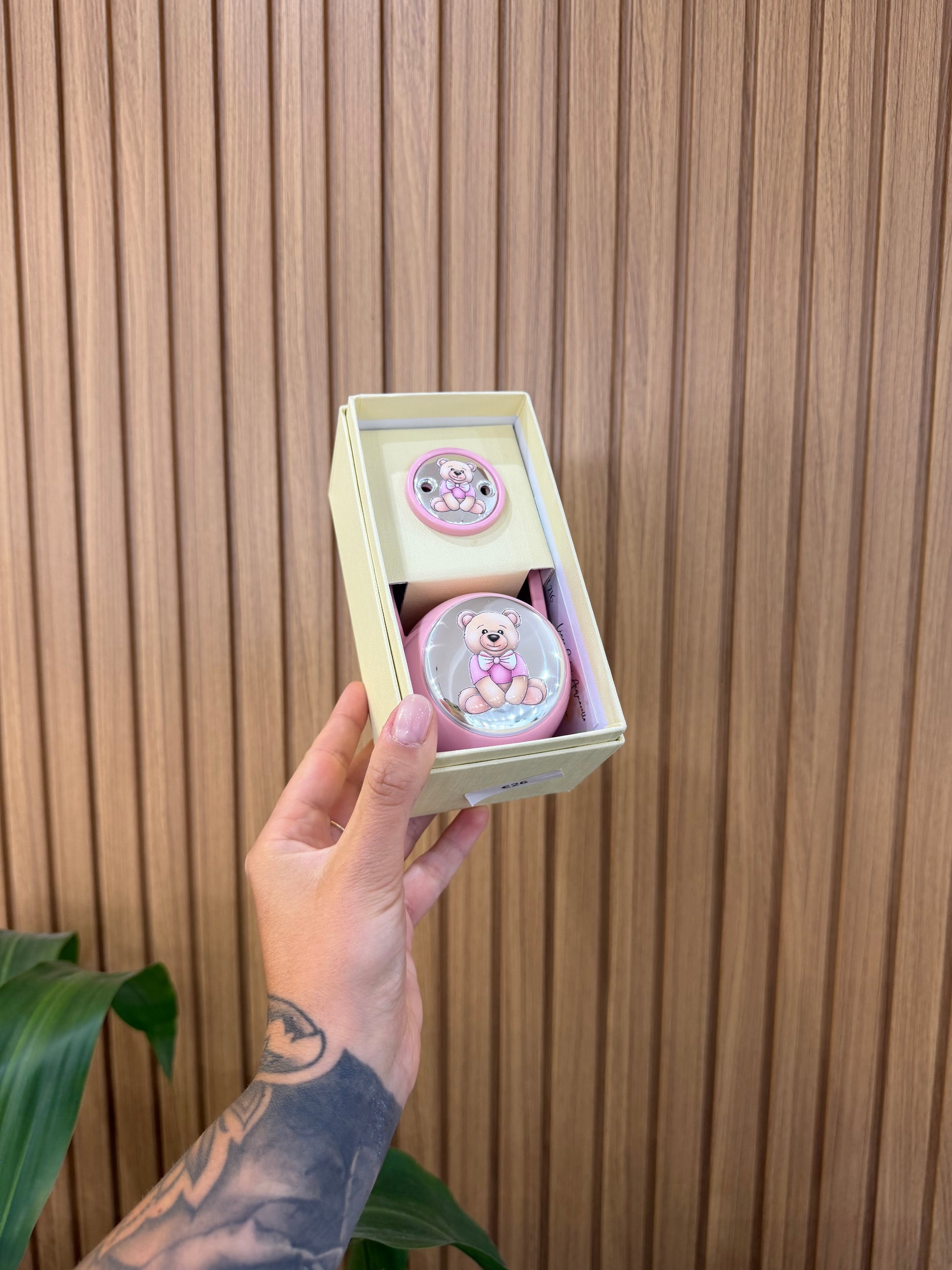 SET PORTA CIUCCIO BIMBA ORSETTO CON FIOCCO