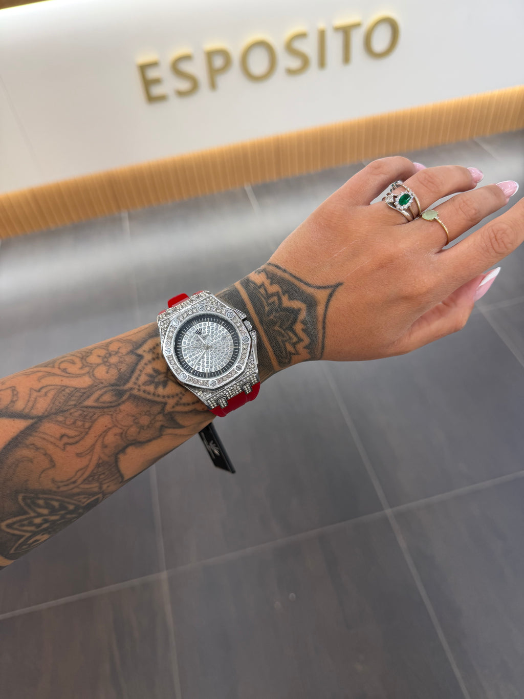 OROLOGIO RAPPER AMERICA ROSSO