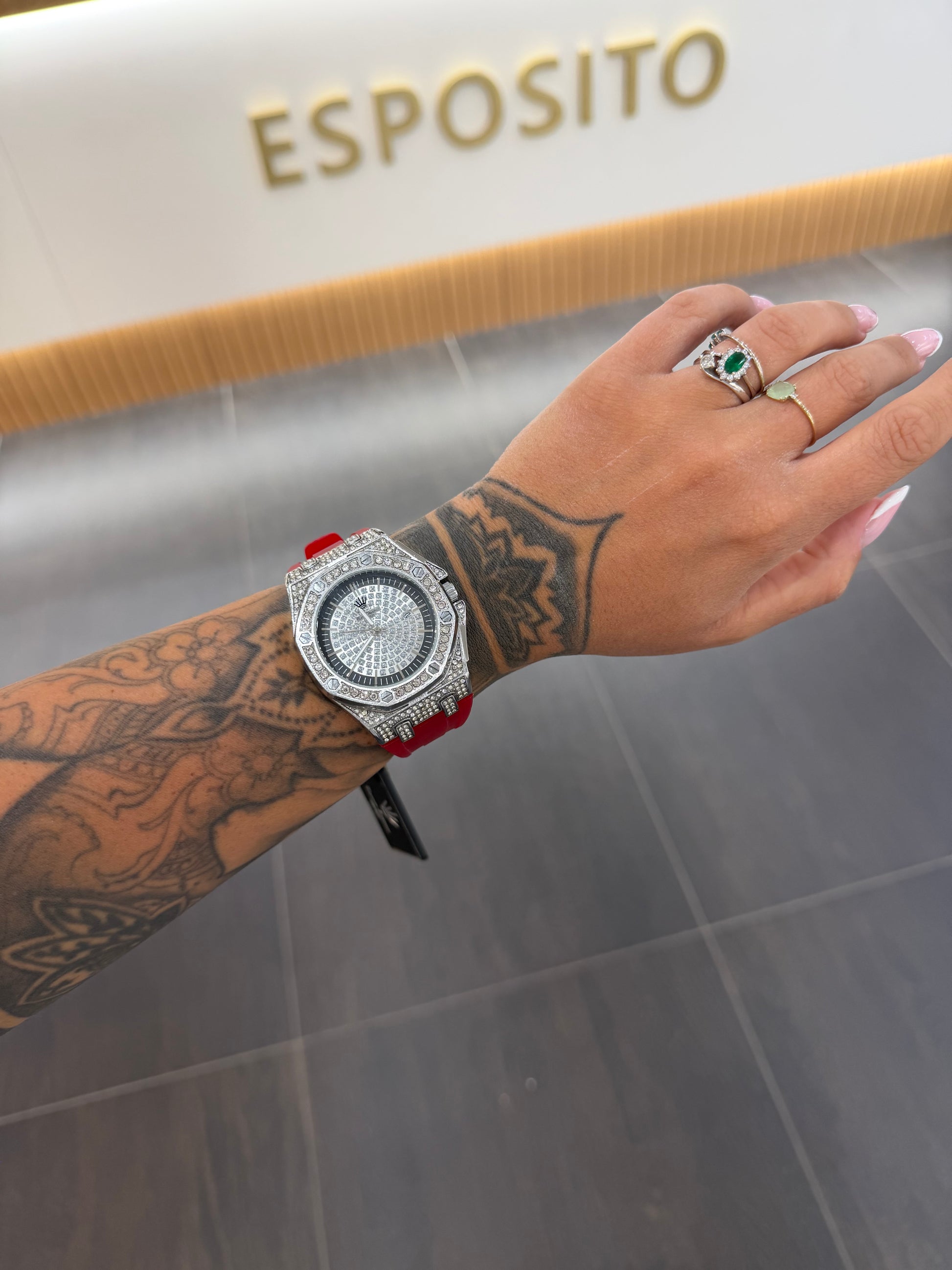 OROLOGIO RAPPER AMERICA ROSSO