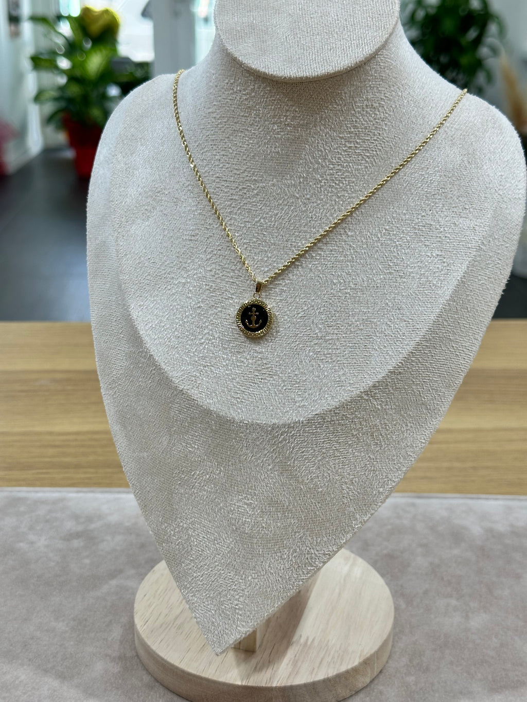 COLLANA LASER ORO 18KT CON MEDAGLIA ANCORA