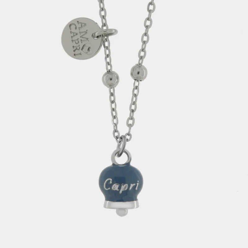 COLLANA AMO CAPRI ACCIAIO BLU COBALTO