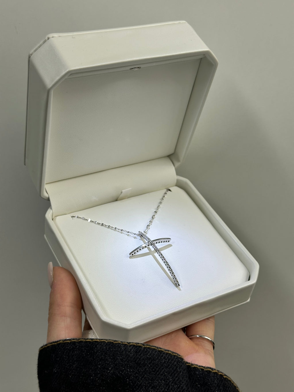 COLLANA CROCE ORO 18KT CON DIAMANTI