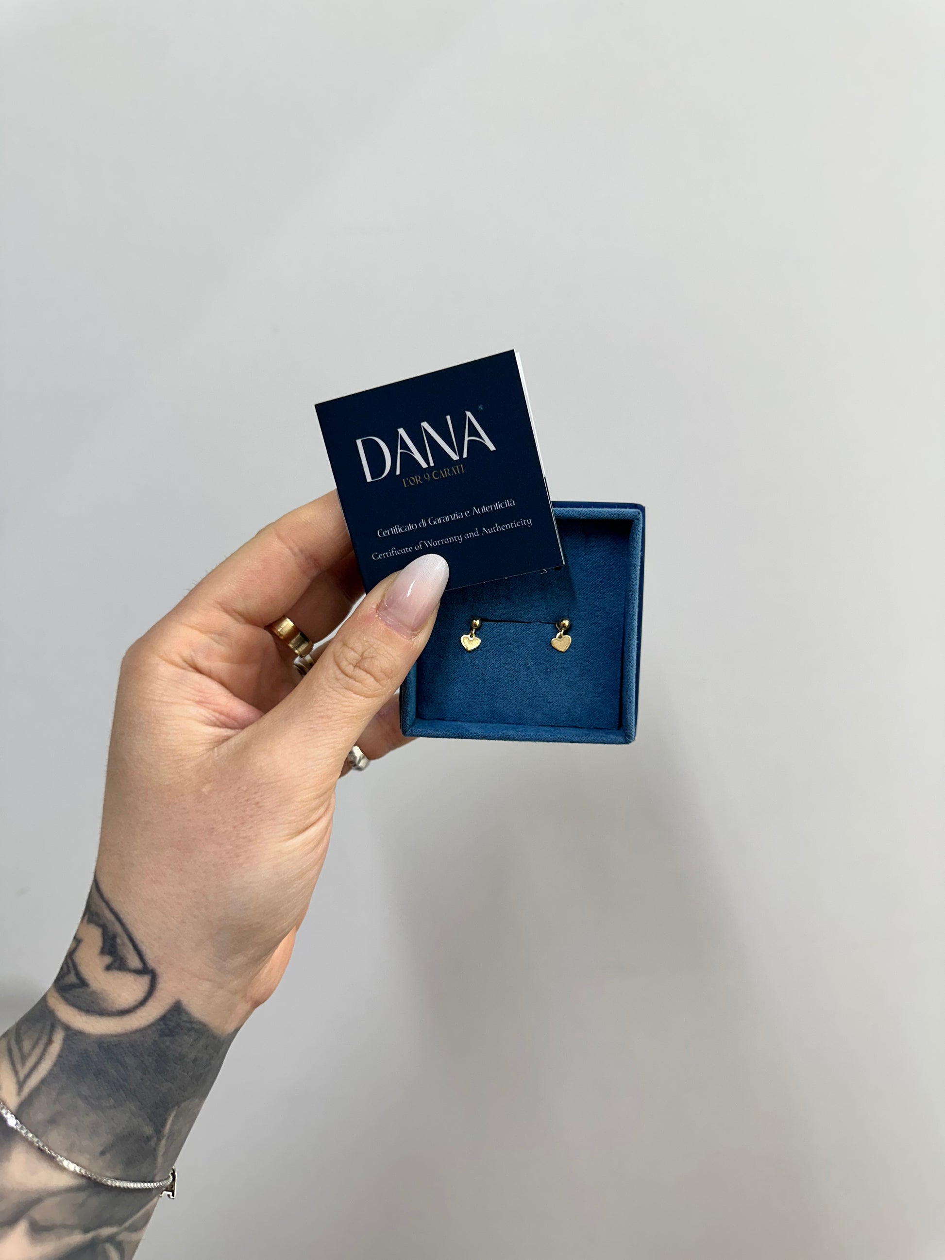 ORECCHINI CUORI PENDENTI ORO 9 CARATI