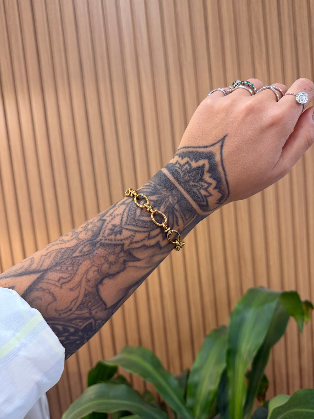 BRACCIALE PENELOPE ACCIAIO CON DORATURA