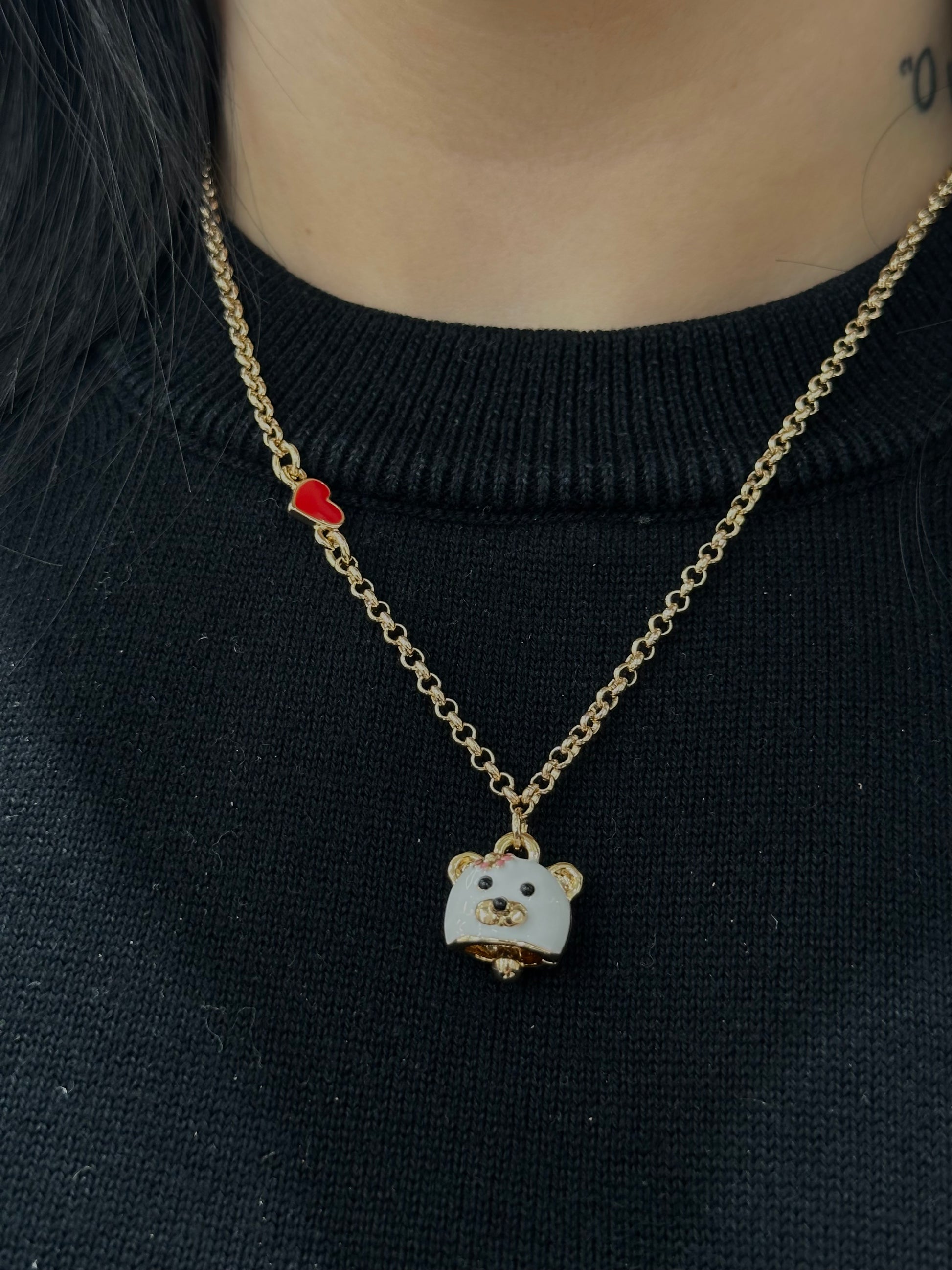 COLLANA AMO CAPRI CAMPANELLA A FORMA DI TEDDY