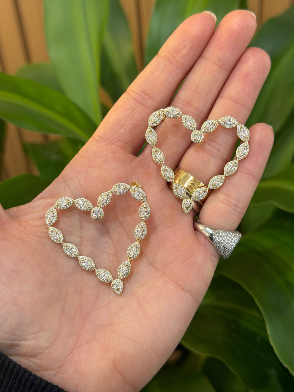 ORECCHINI MEGA CUORE ZIRCONATO ARGENTO 925