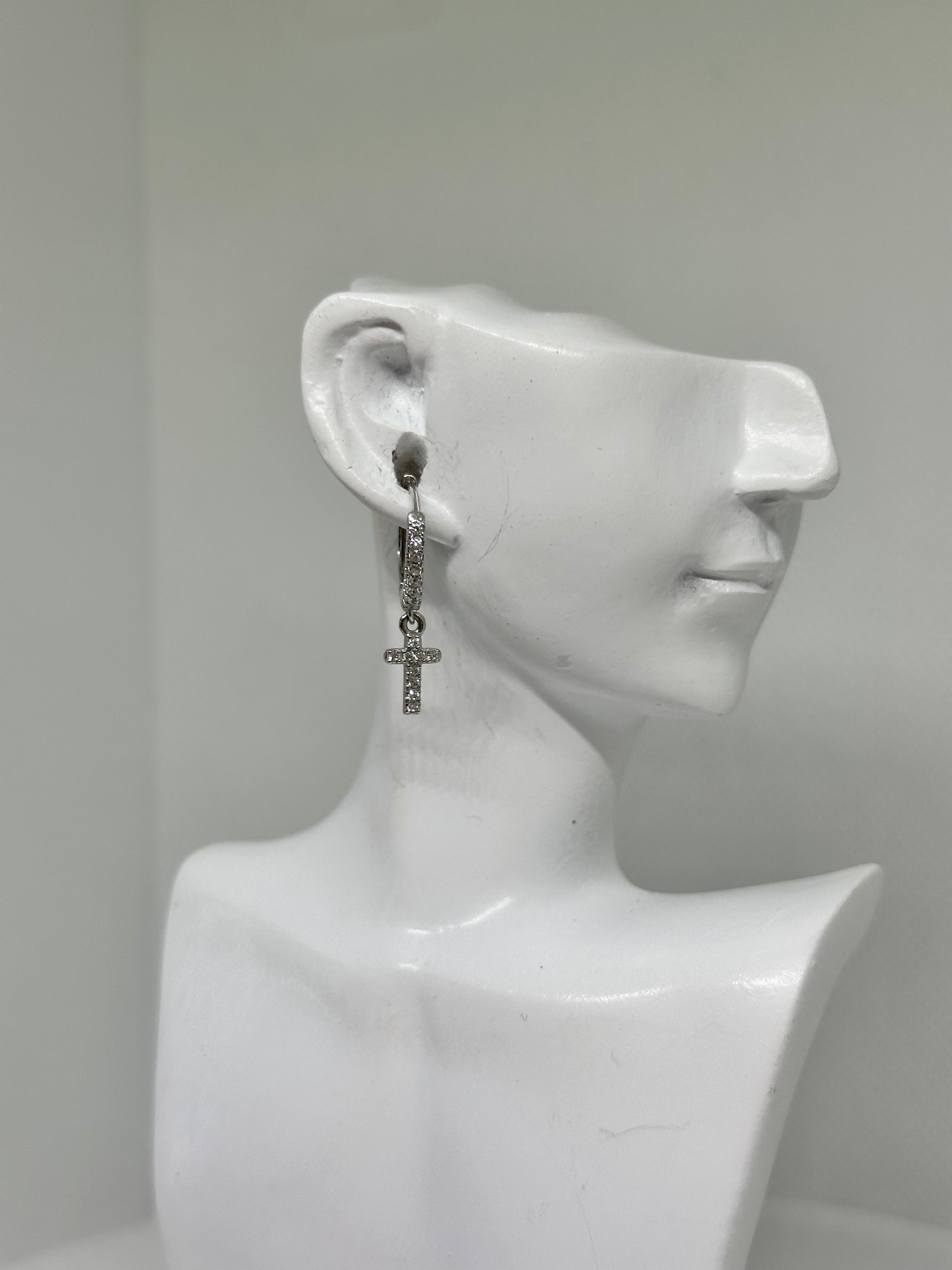 CERCHIETTI CON CROCE PENDENTE ARGENTO 925