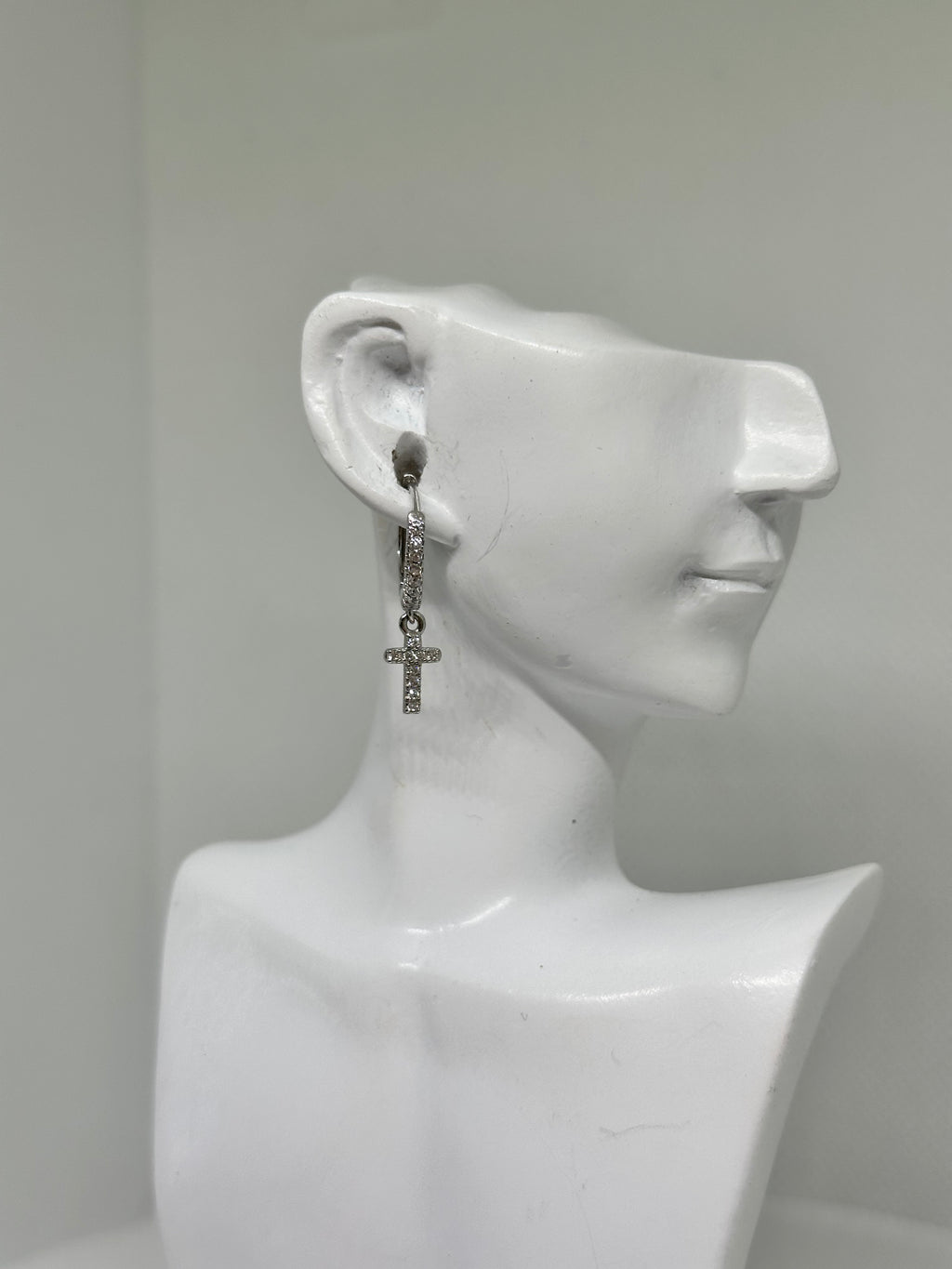 CERCHIETTI CON CROCE PENDENTE ARGENTO 925