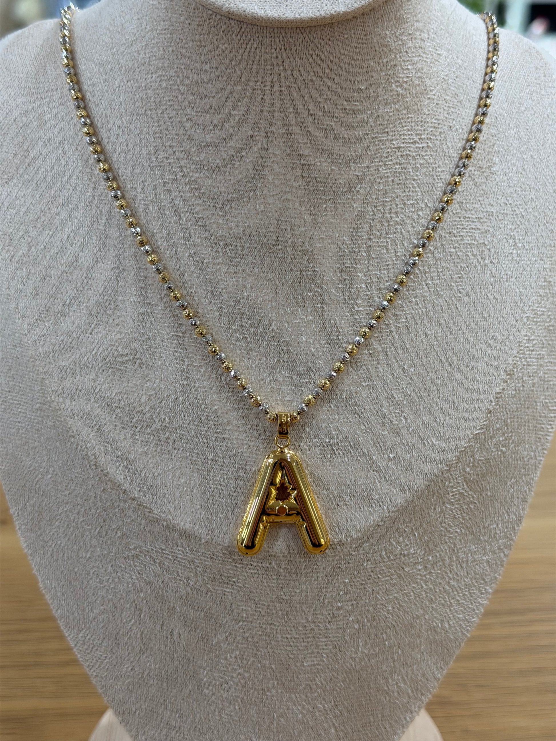 COLLANA MILLE LUCI BICOLORE CON INIZIALE A ELETTROFORMATA