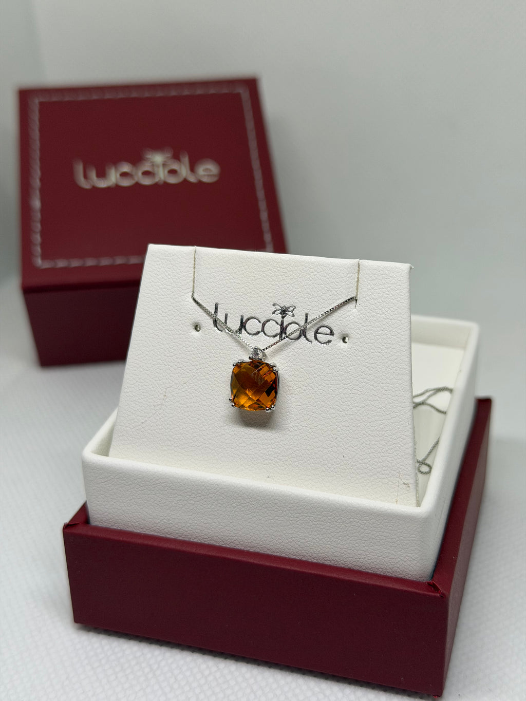 COLLANA ORO 9 CARATI CON TOPAZIO E DIAMANTINO LUCCIOLE