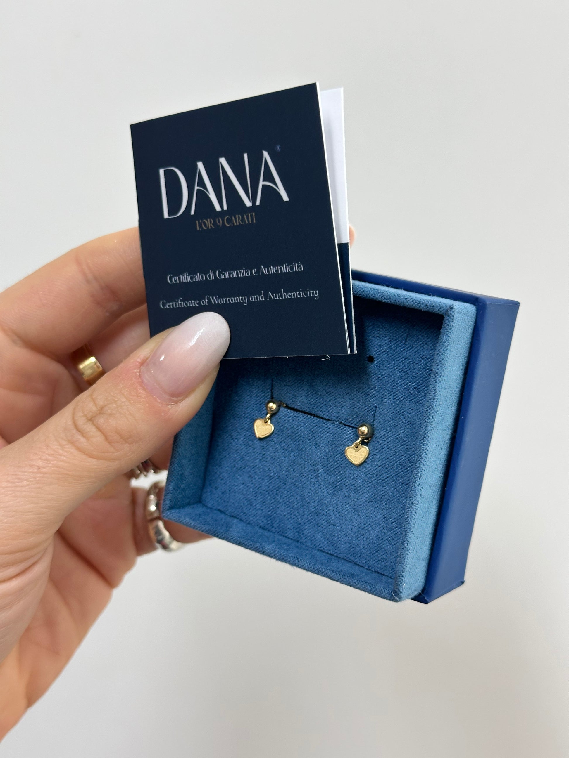 ORECCHINI CUORI PENDENTI ORO 9 CARATI