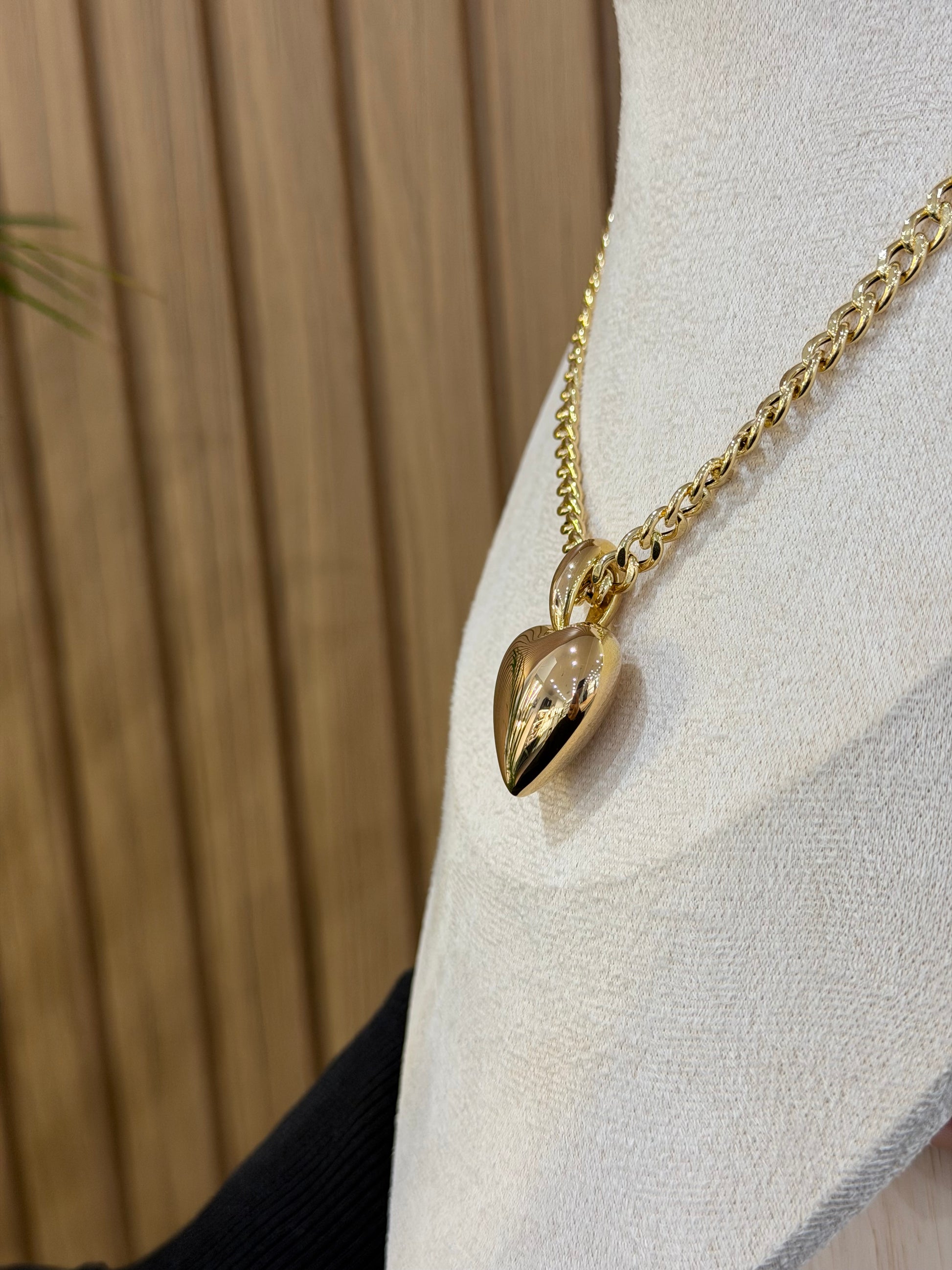 COLLANA GRUMETTA ORO 18KT CON CUORE ELETTROFORMATO