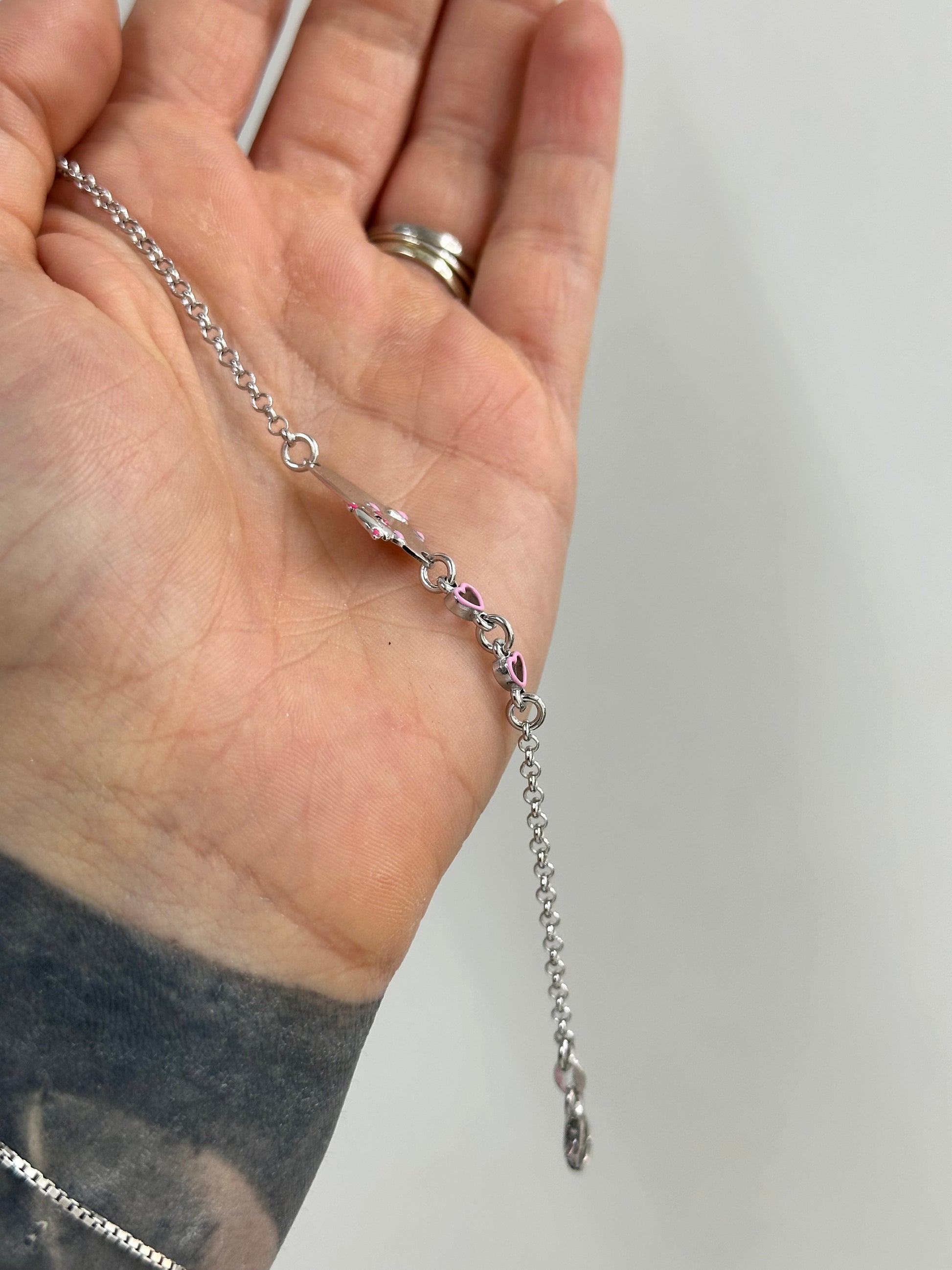 BRACCIALE PER BAMBINI CON GATTO E CUORI