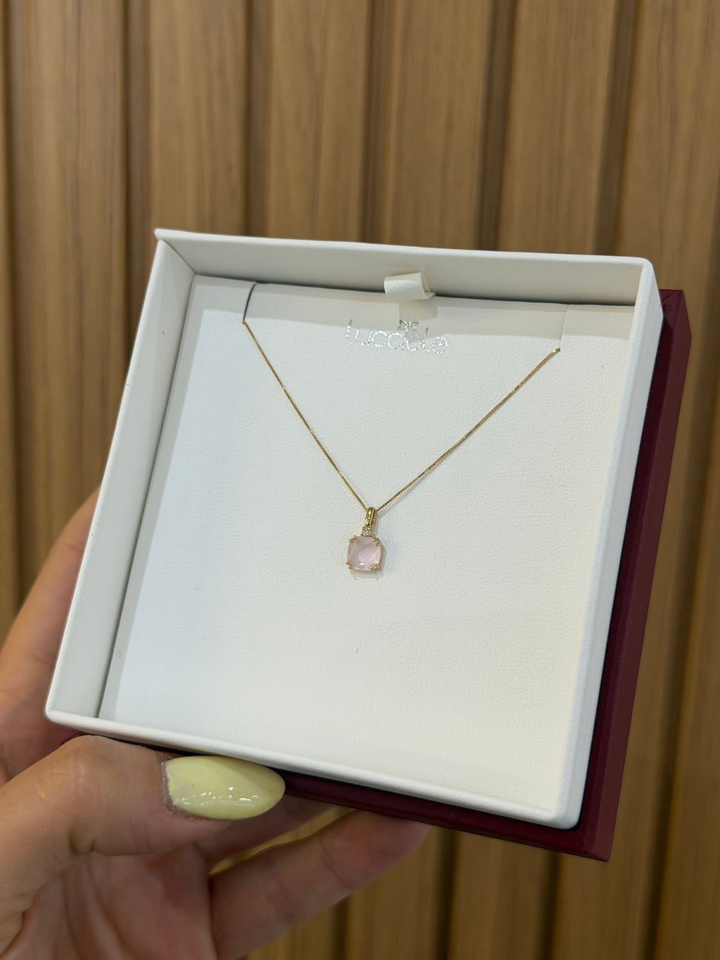 COLLANA LUCCIOLE PIETRA ROSA