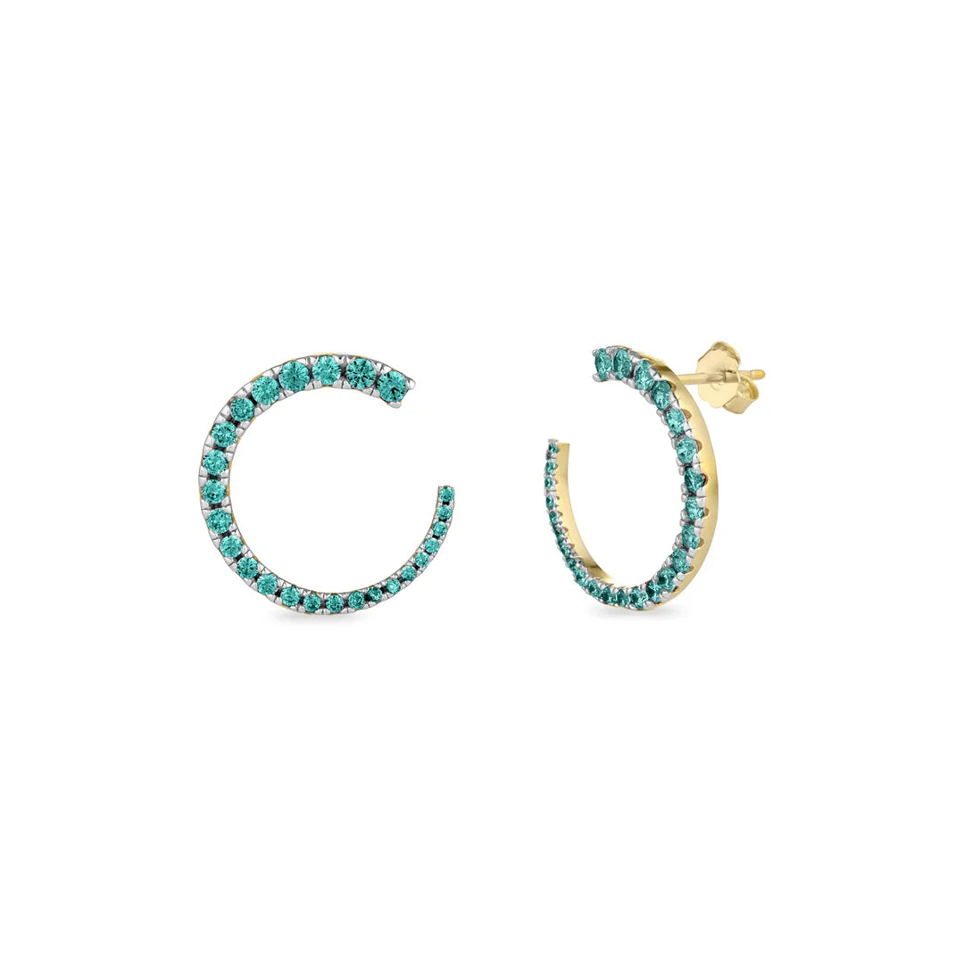 ORECCHINI LUNA ZIRCONI PARAIBA LAURA P