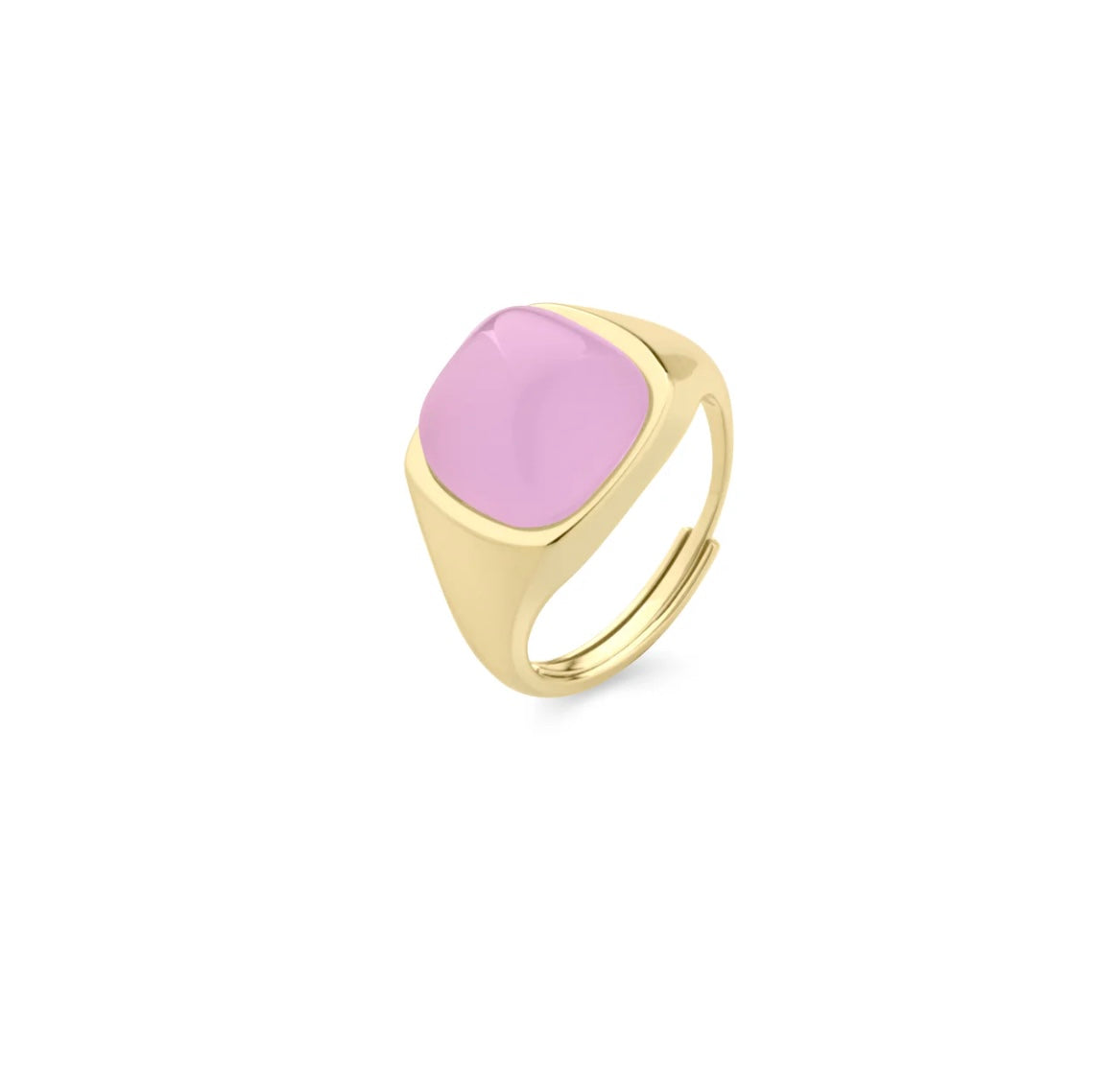 ANELLO QUARZO ROSA ARGENTO DORATO SOGNI