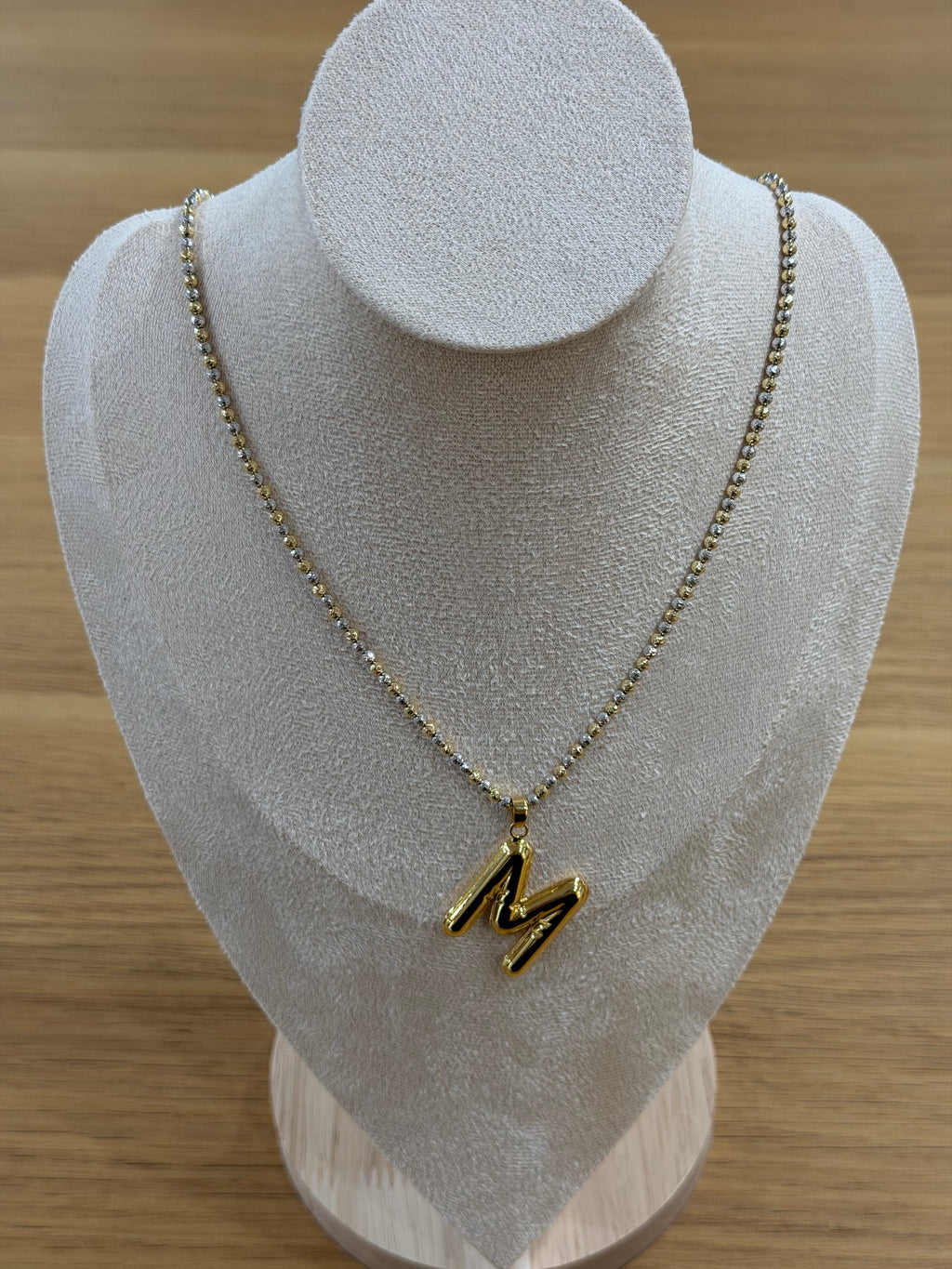 COLLANA MILLE LUCI ORO 18KT CON INIZIALE M ELETTROFORMATA