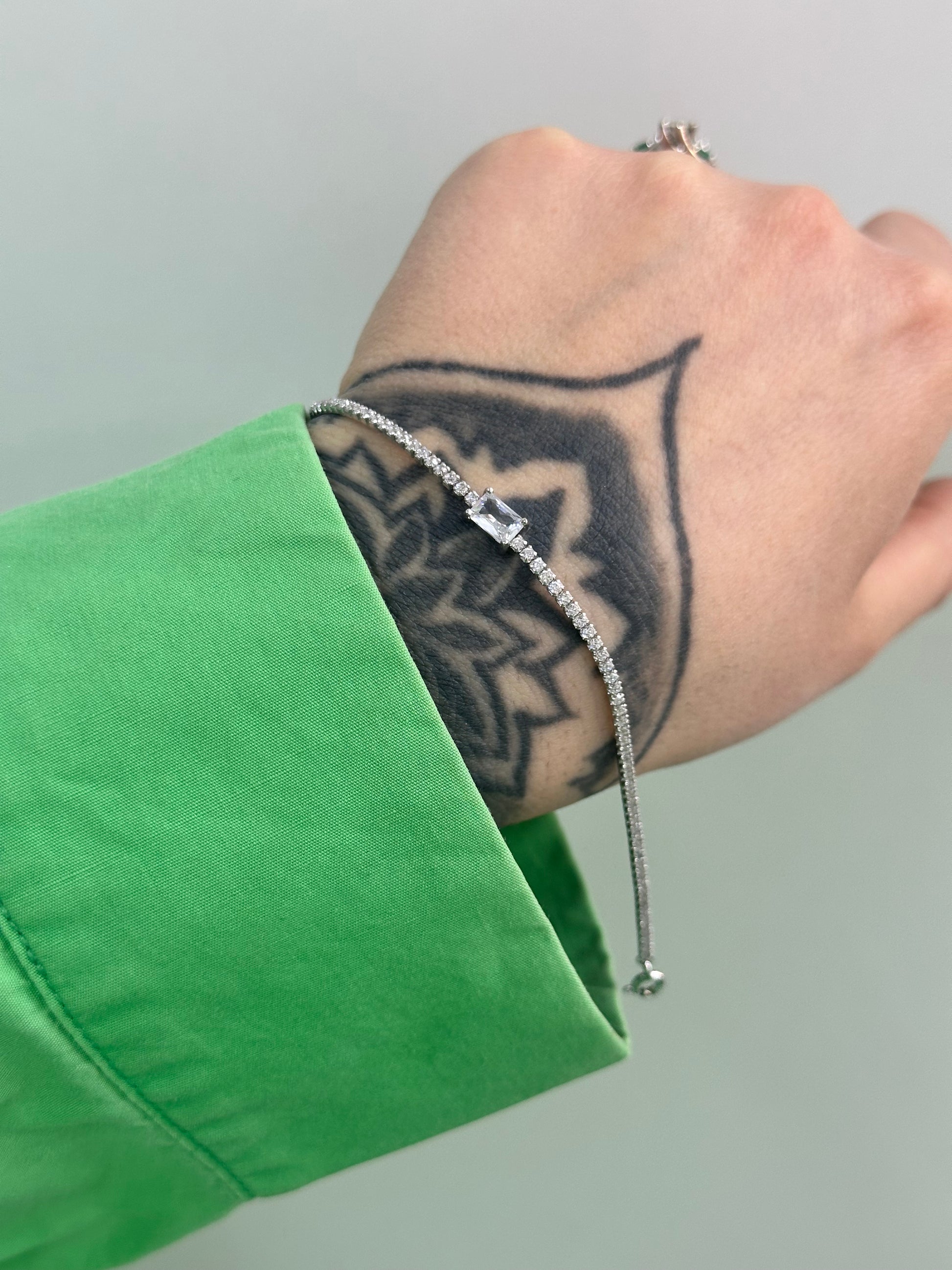BRACCIALE TENNIS SQUARE ARGENTO