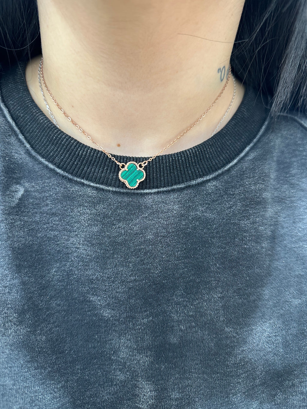 COLLANA QUADRIFOGLIO VERDE