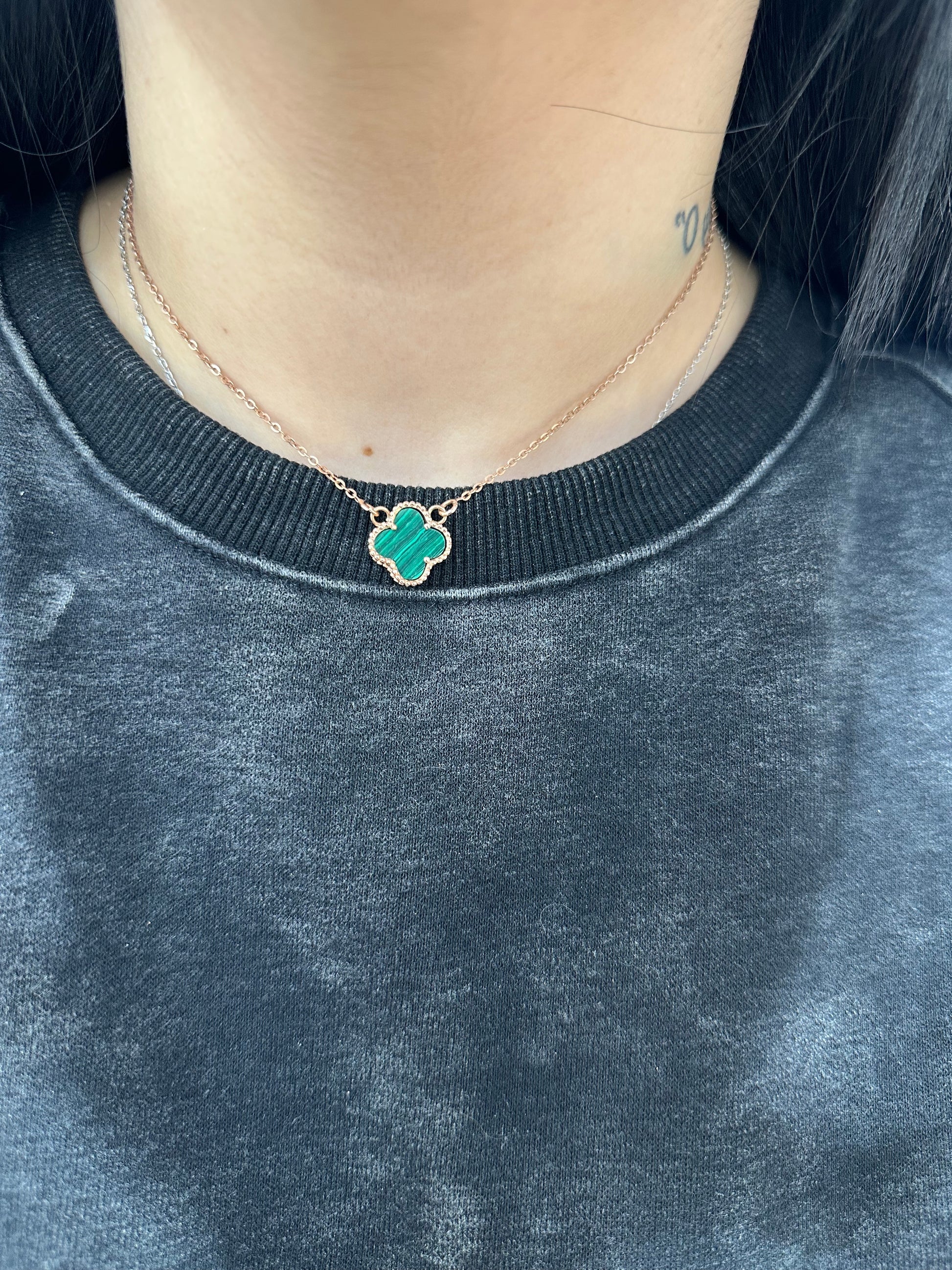 COLLANA QUADRIFOGLIO VERDE