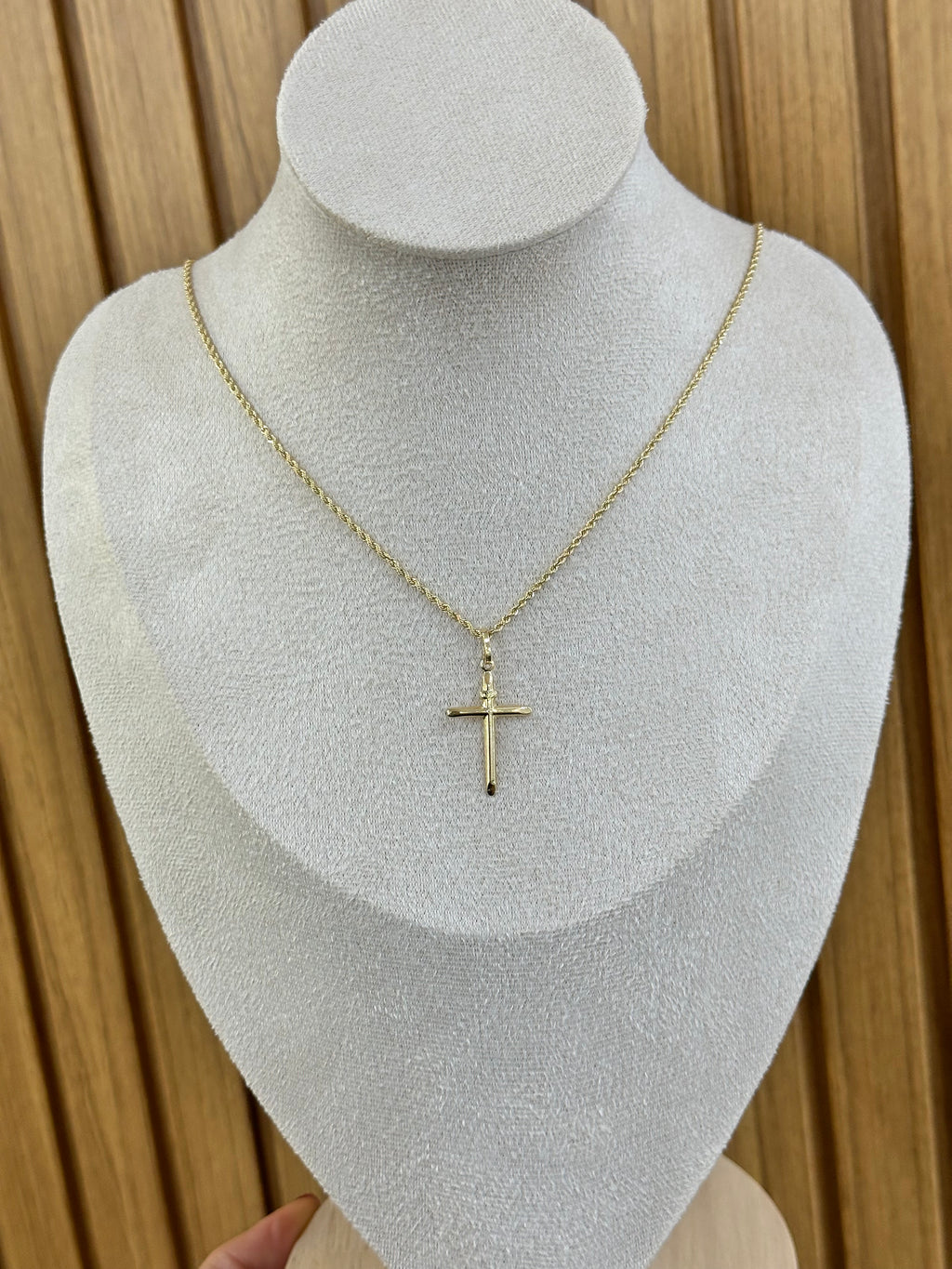 COLLANA LASER CON CROCE ORO 18KT