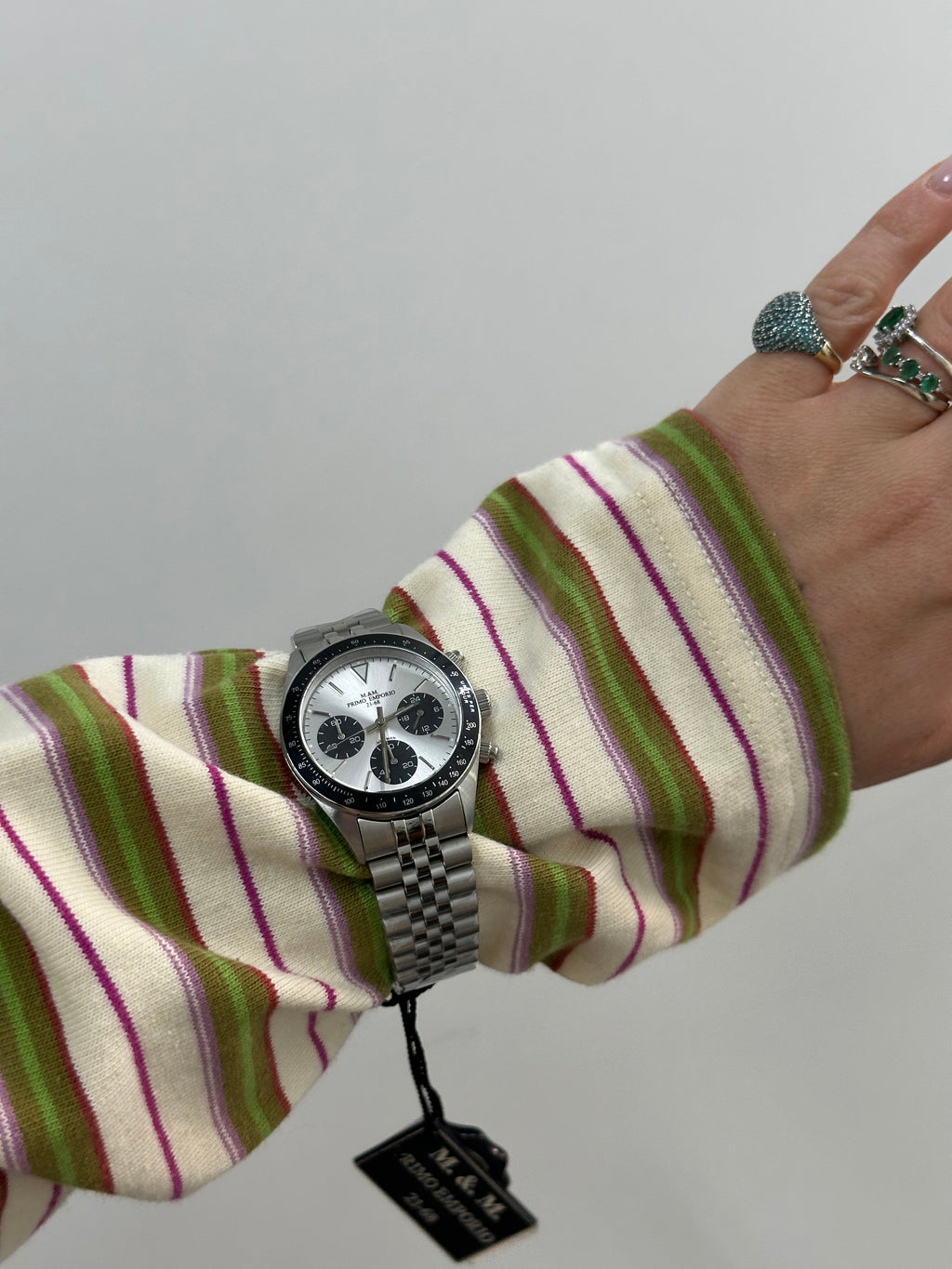 OROLOGIO PRIMO EMPORIO QUADRANTE BIANCO GHIERA NERA