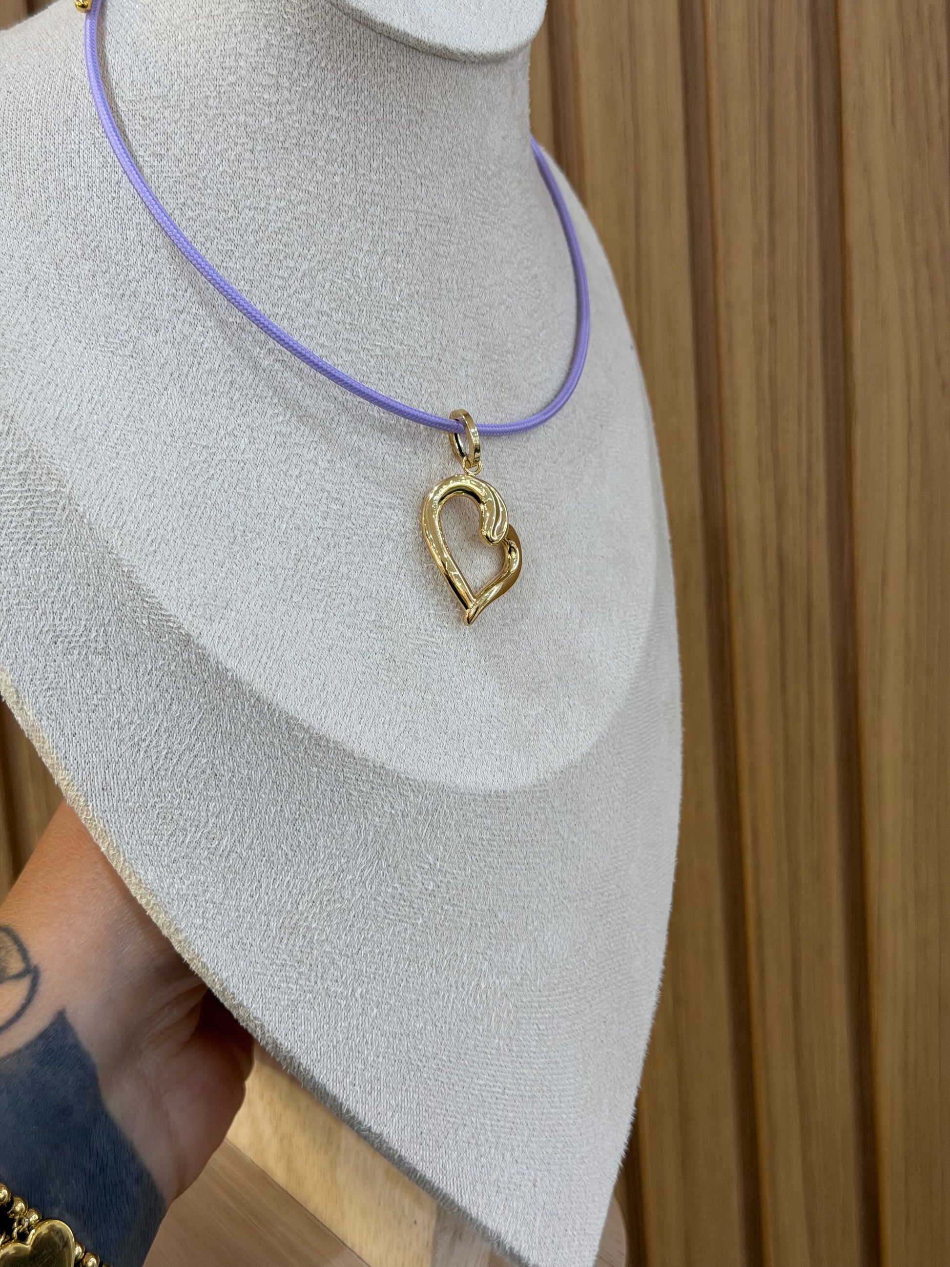 COLLANA CALAMITA CON CIONDOLO CUORE ORO 18KT