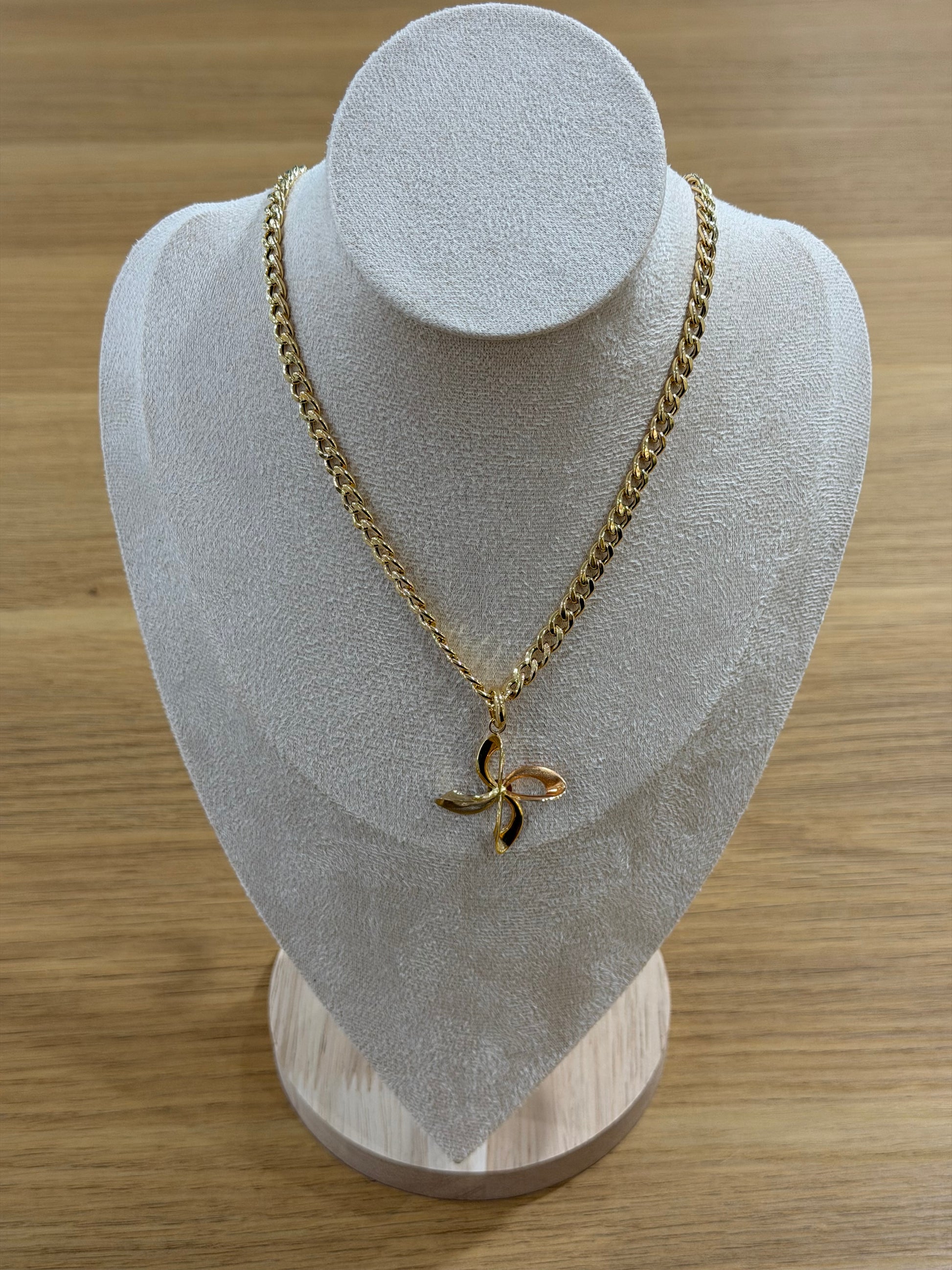 COLLANA GRUMETTA ORO 18KT CON FIORE