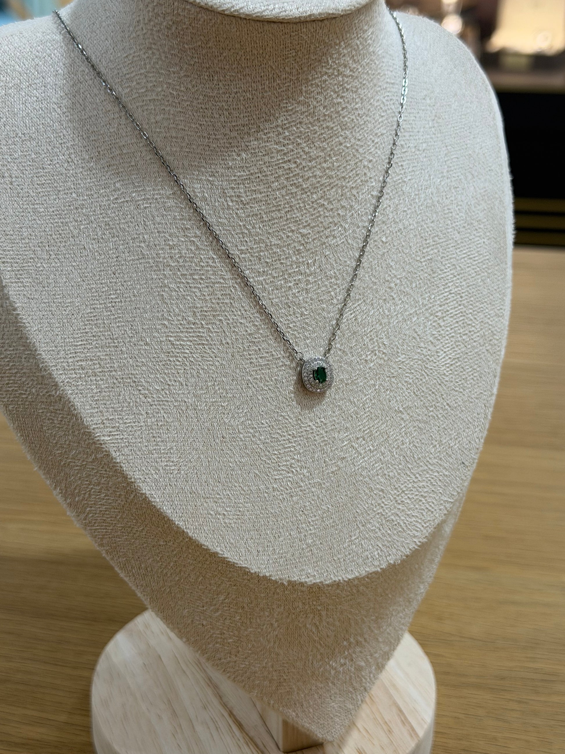 COLLANA PUNTO LUCE MEIRA GREEN ARGENTO 925