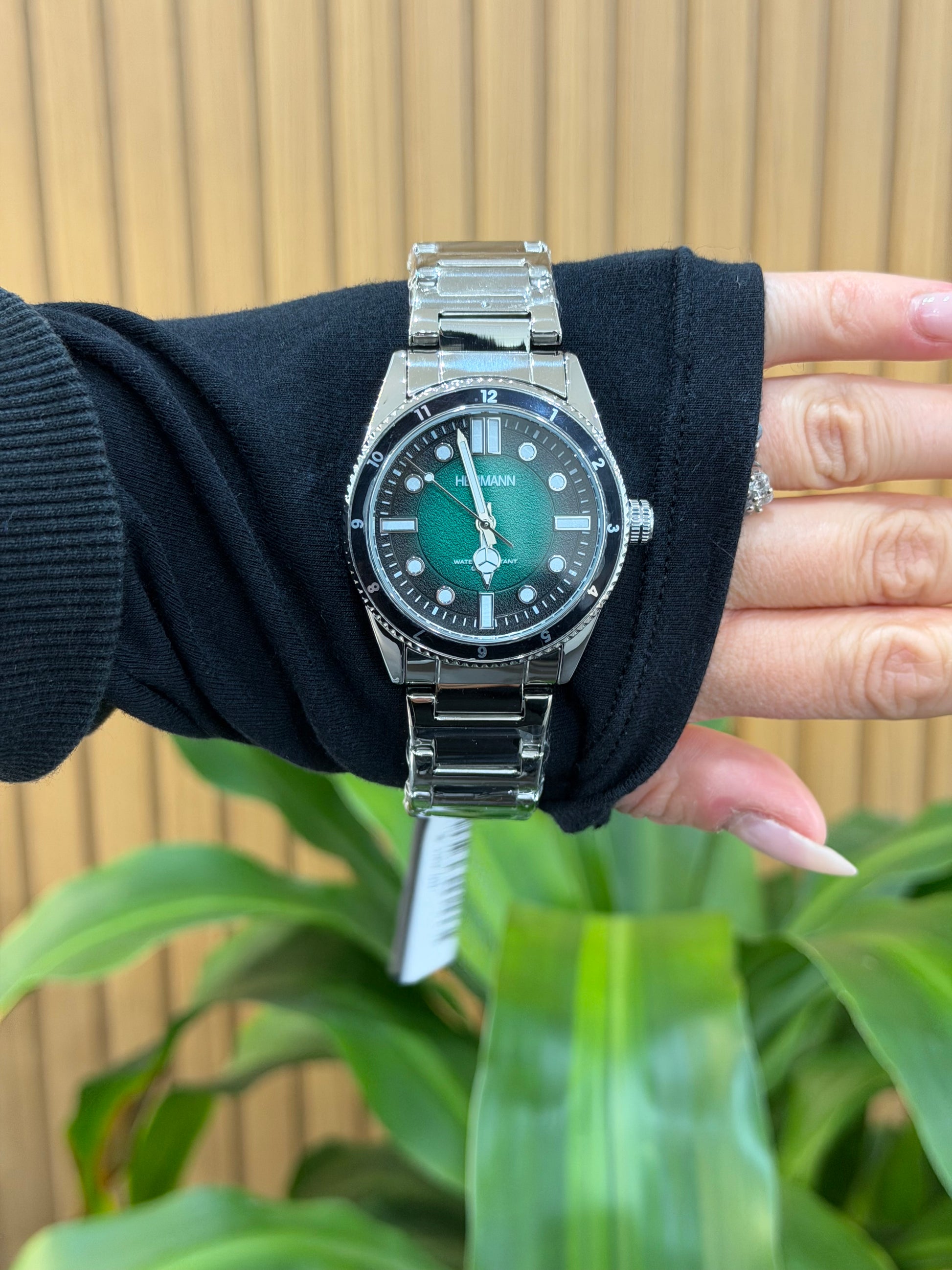 OROLOGIO HERMANN GHIERA NERA QUADRANTE VERDE