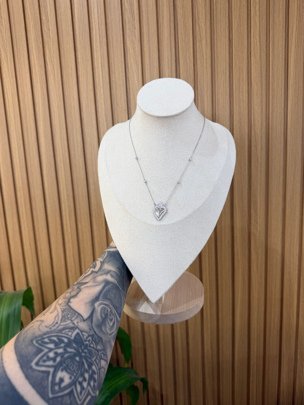 COLLANA CUORE SACRO ARGENTO 925