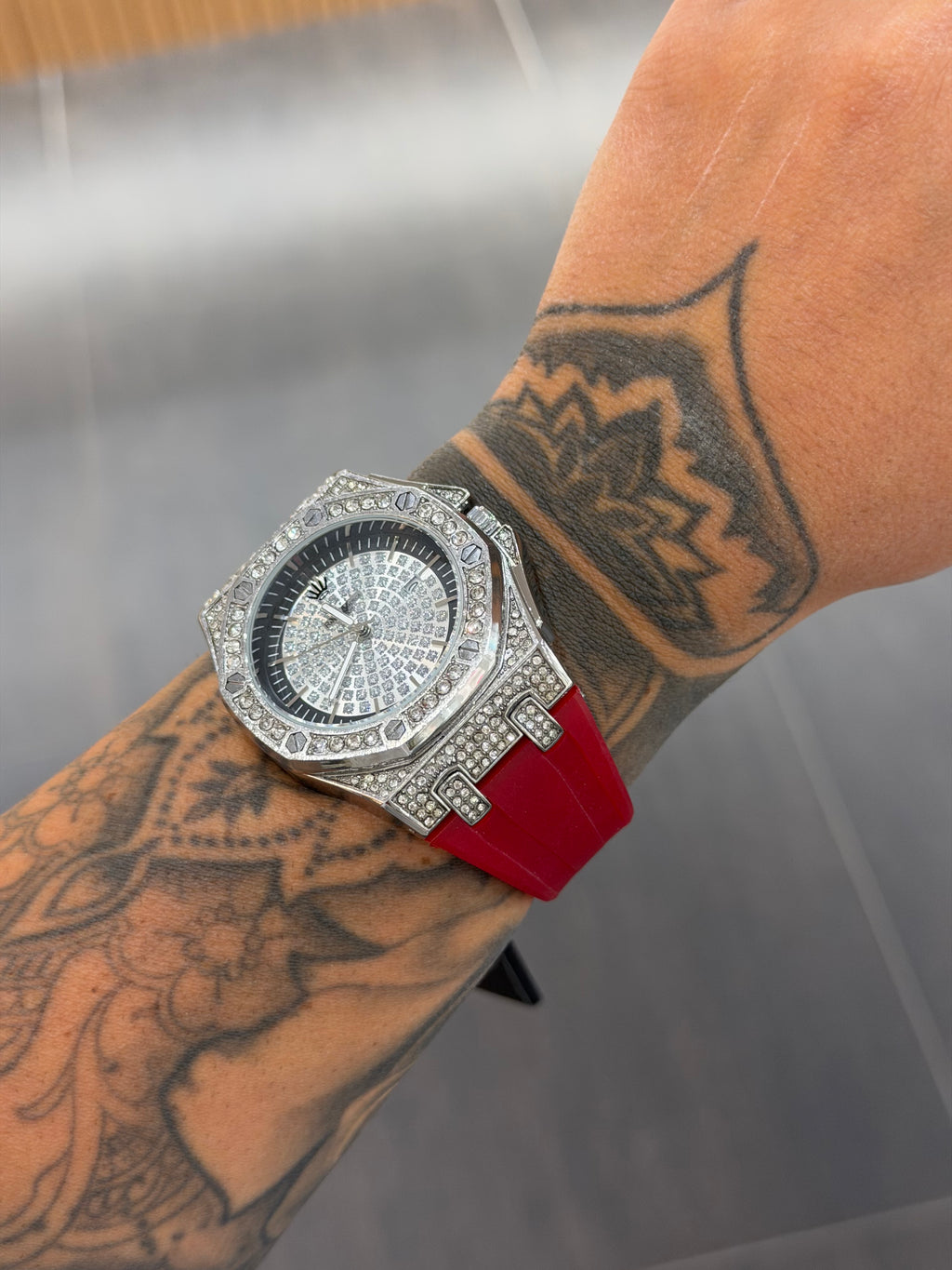 OROLOGIO RAPPER AMERICA ROSSO