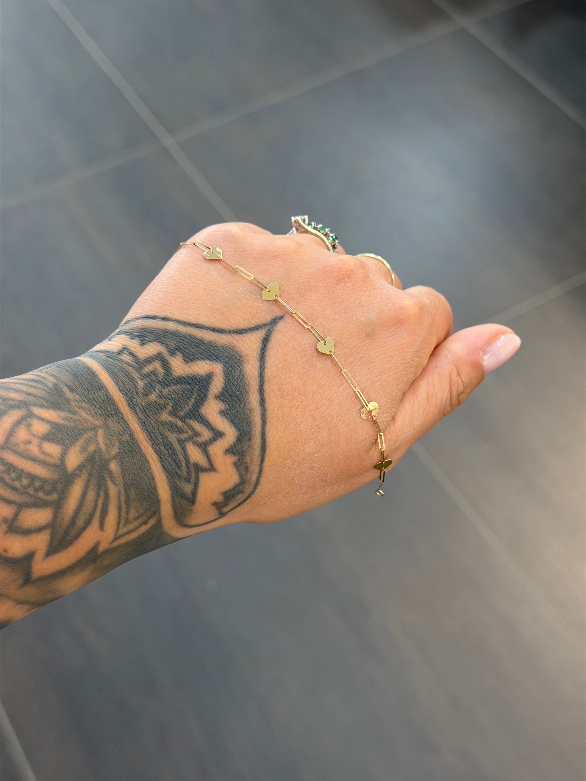 BRACCIALE ORO 18KT CUORI