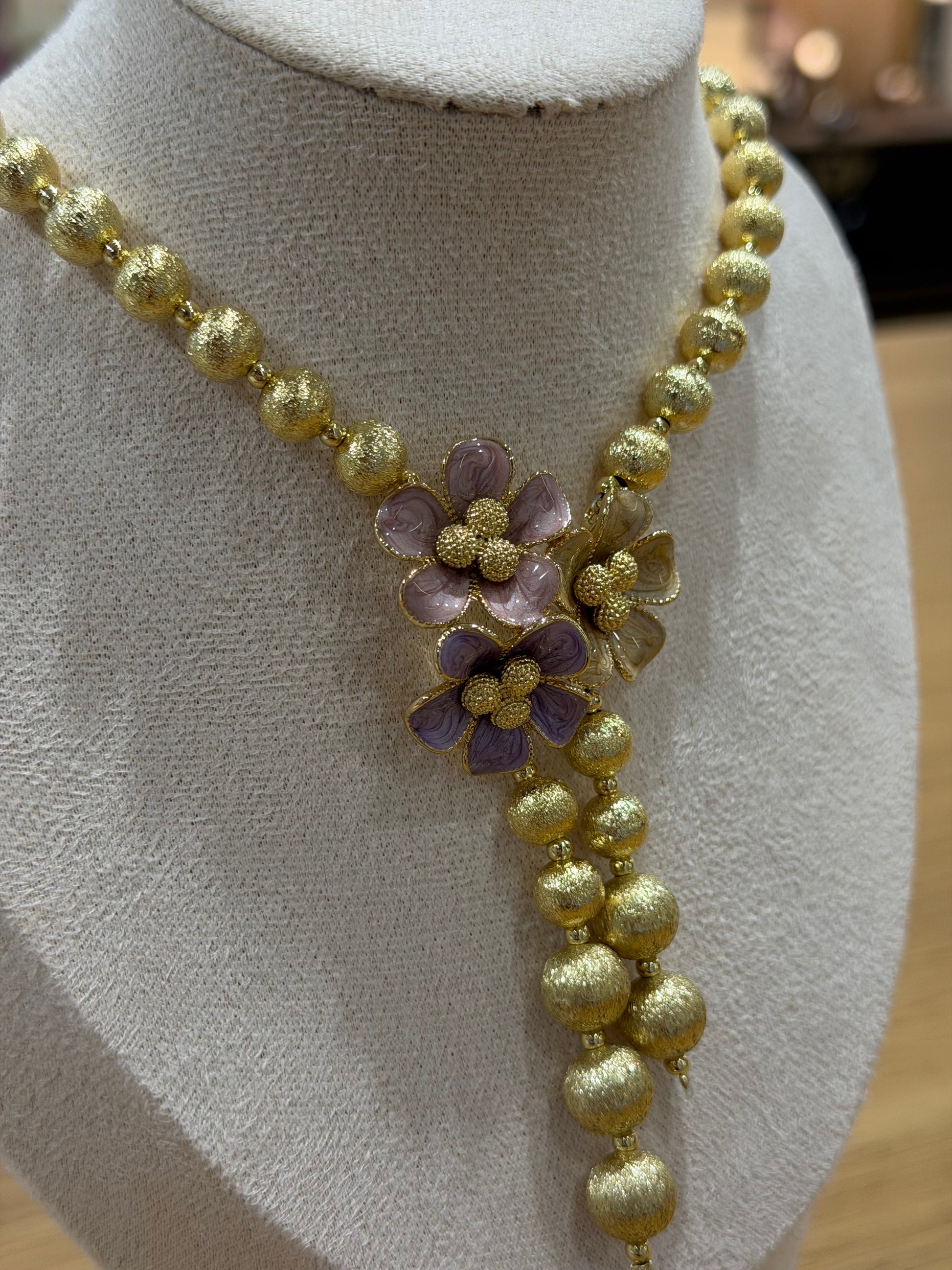 COLLANA AMO VENEZIA FIORI COLORATI CON SFERE