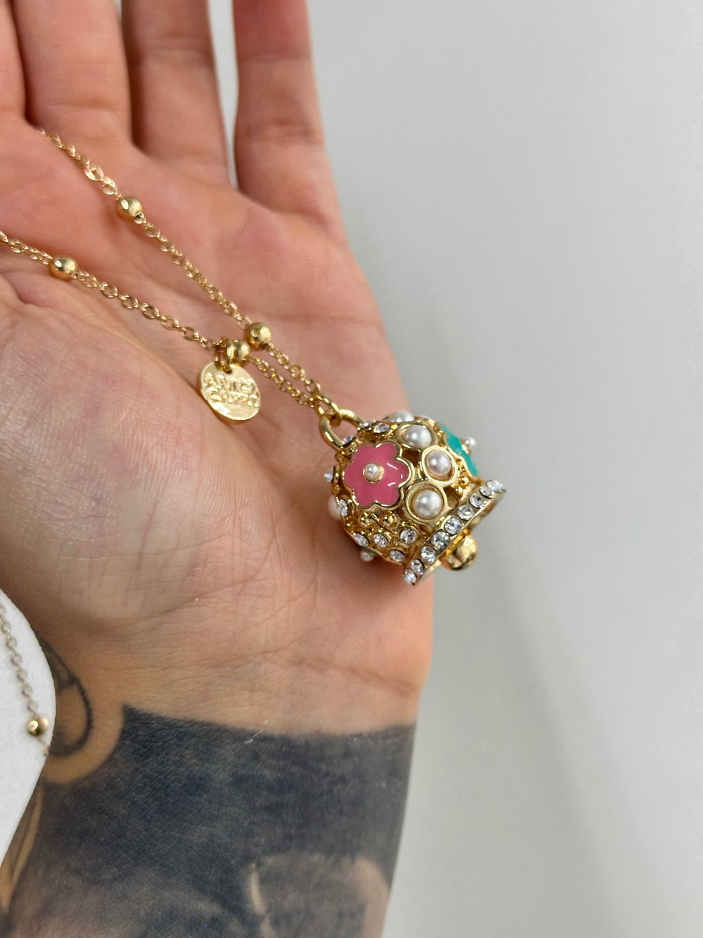 COLLANA AMO CAPRI CAMPANA CON FIORI E PERLE