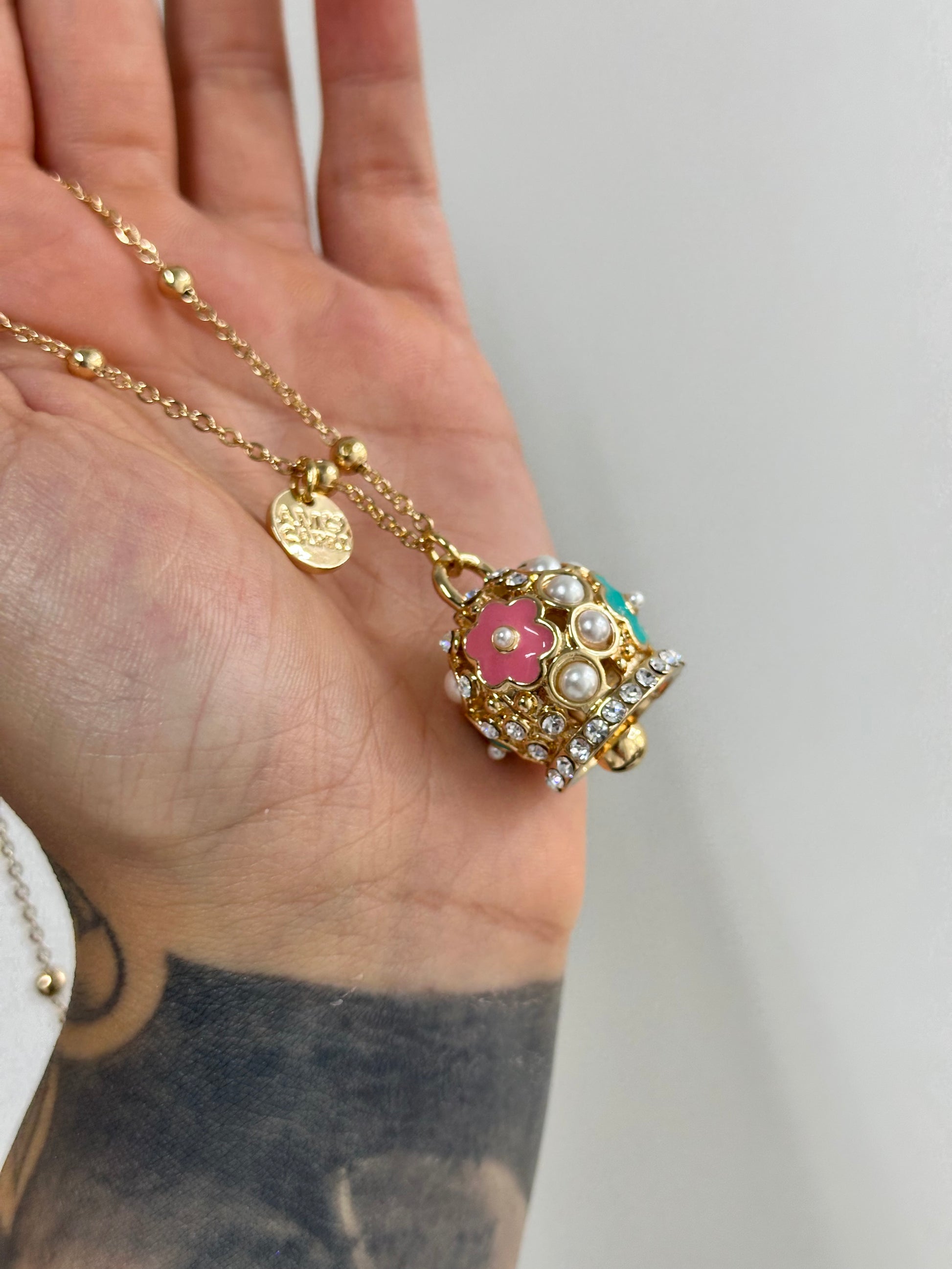 COLLANA AMO CAPRI CAMPANA CON FIORI E PERLE