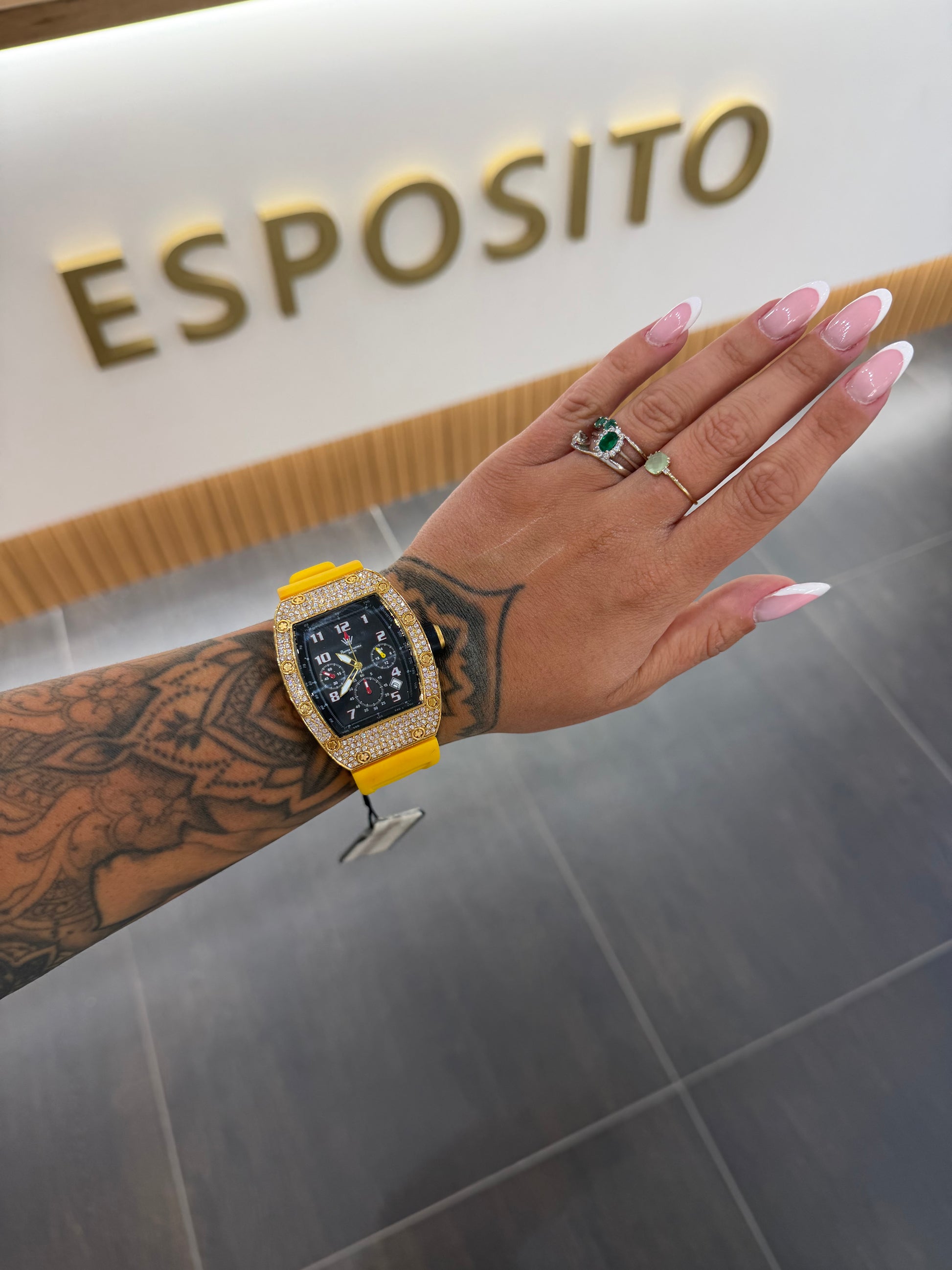OROLOGIO RAPPER AMERICA GIALLO E ORO