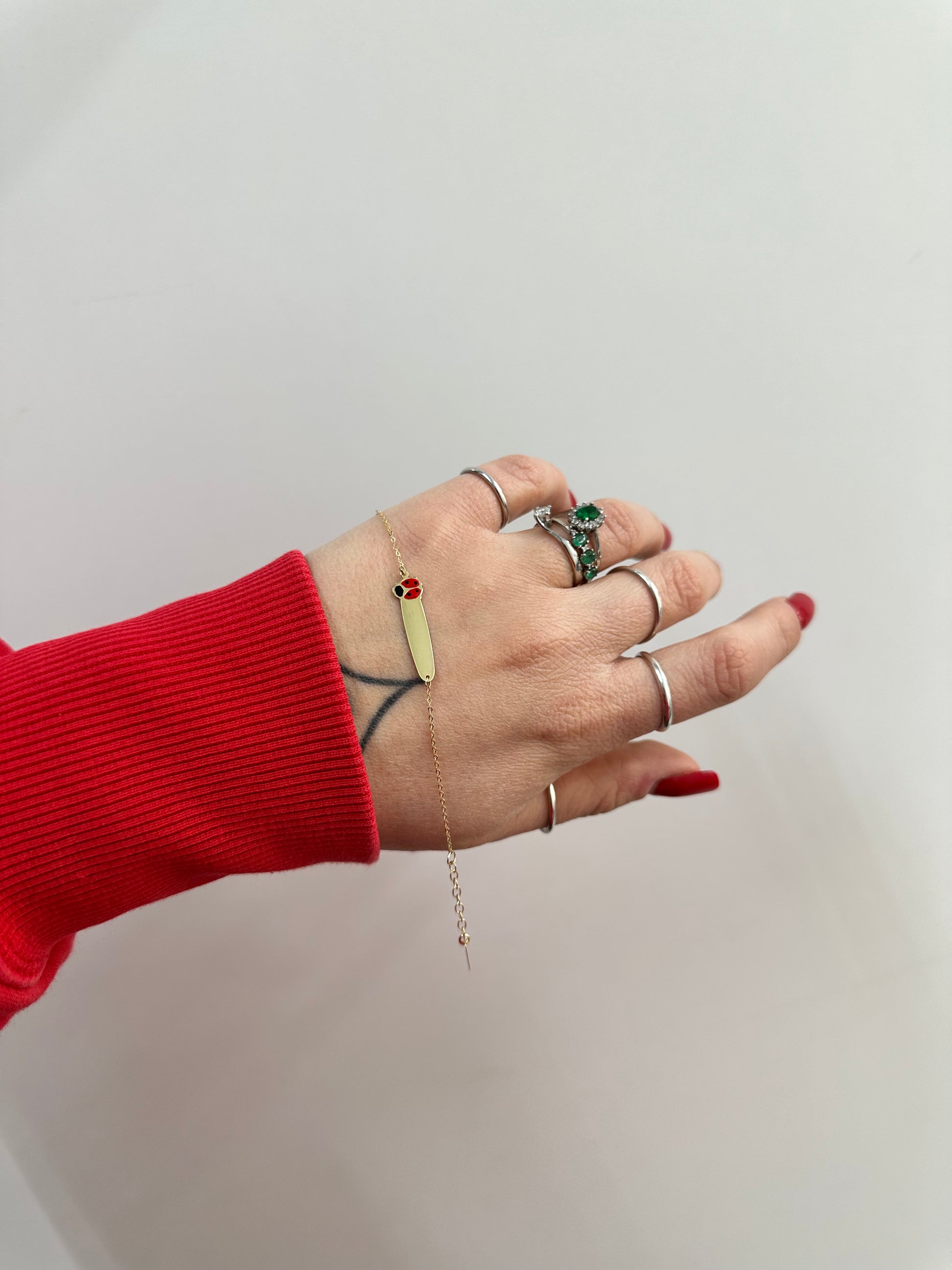 BRACCIALE BATTESIMALE CON COCCINELLA ORO 9KT