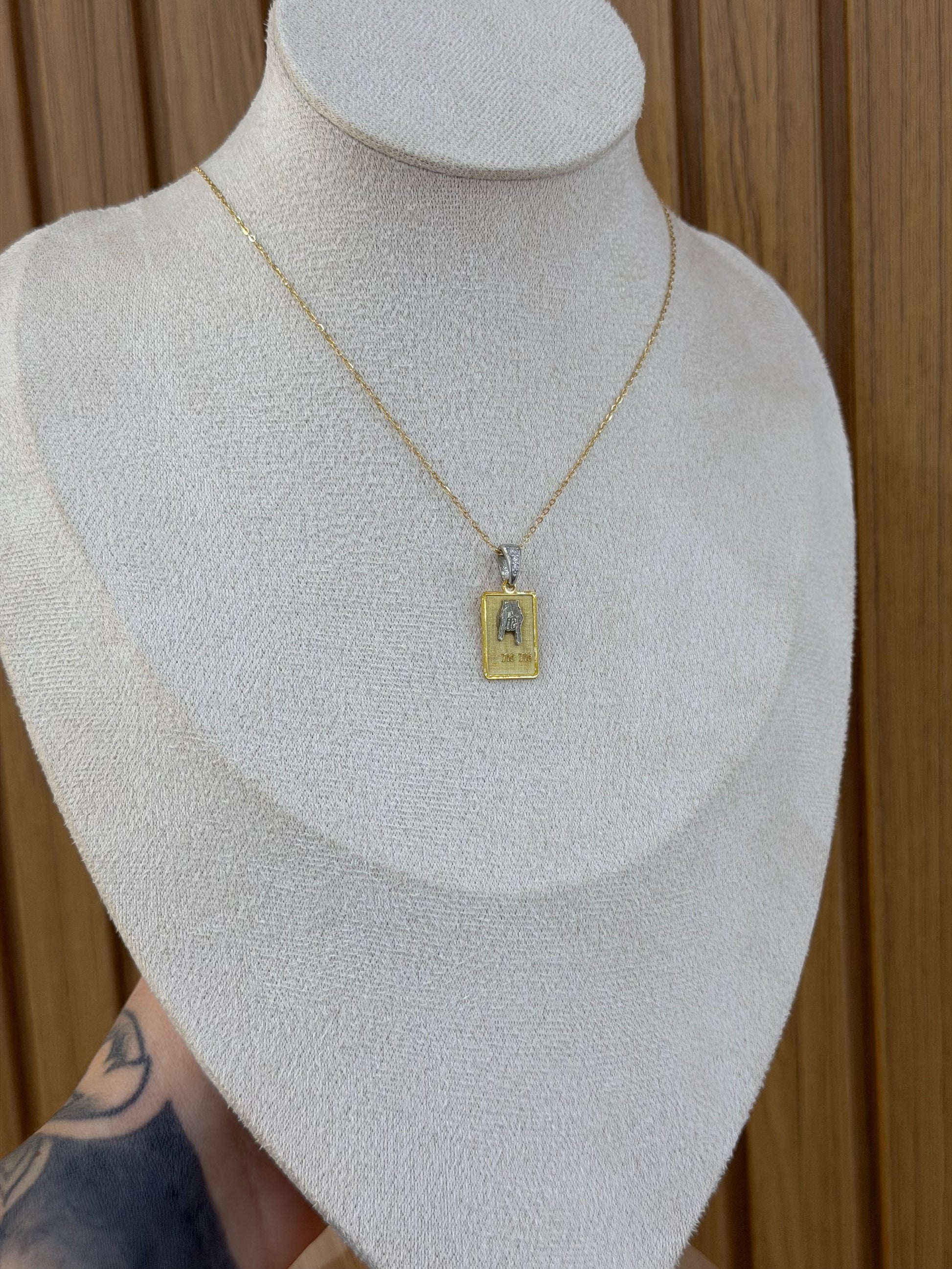 COLLANA MEDAGLIETTA SCARAMANTICA ARGENTO 925