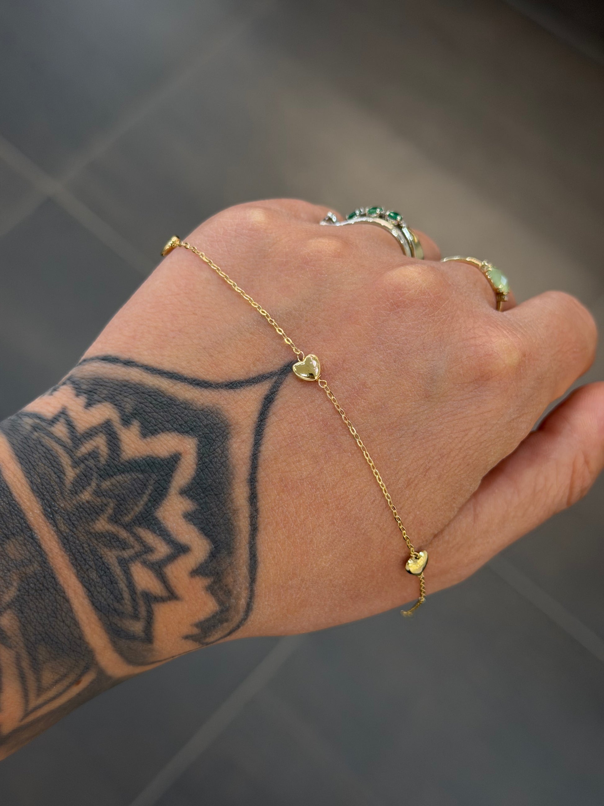 BRACCIALE ORO 18KT CUORI BOMBATI