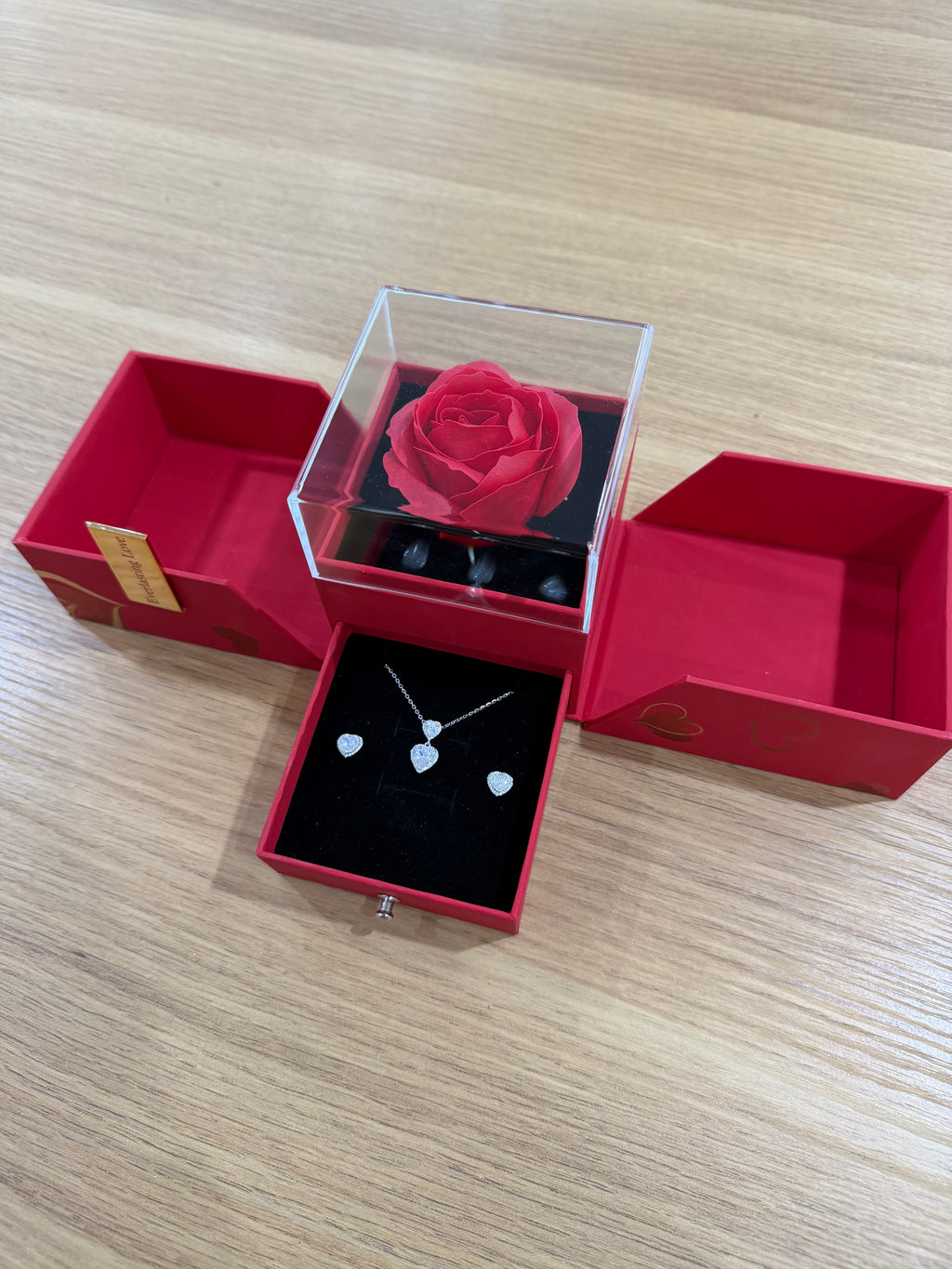 BOX LOVE CON COMPLETO DOPPIO CUORE ARGENTO 925