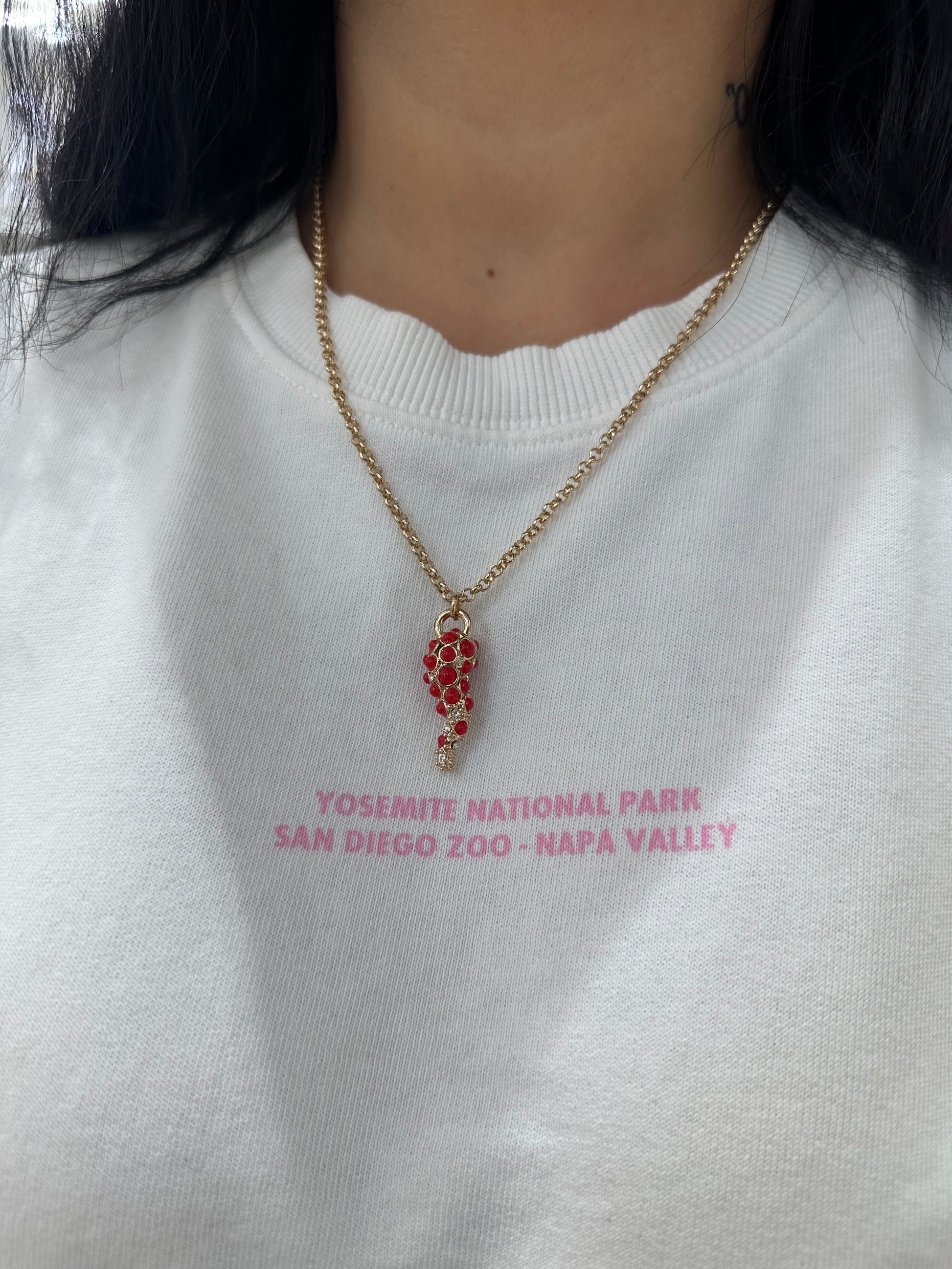 COLLANA AMO NAPOLI CORNO ZIRCONATO