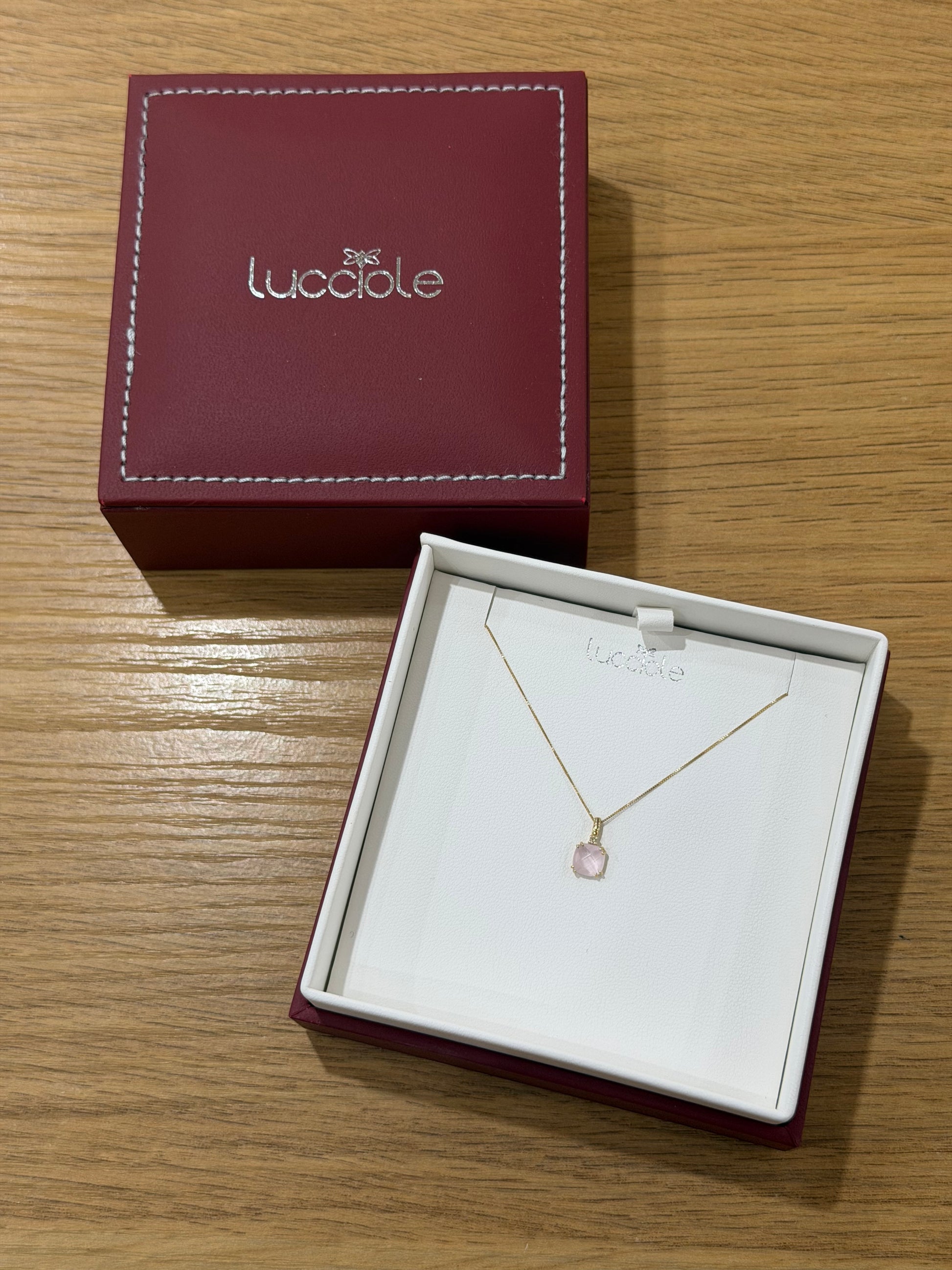 COLLANA LUCCIOLE PIETRA ROSA