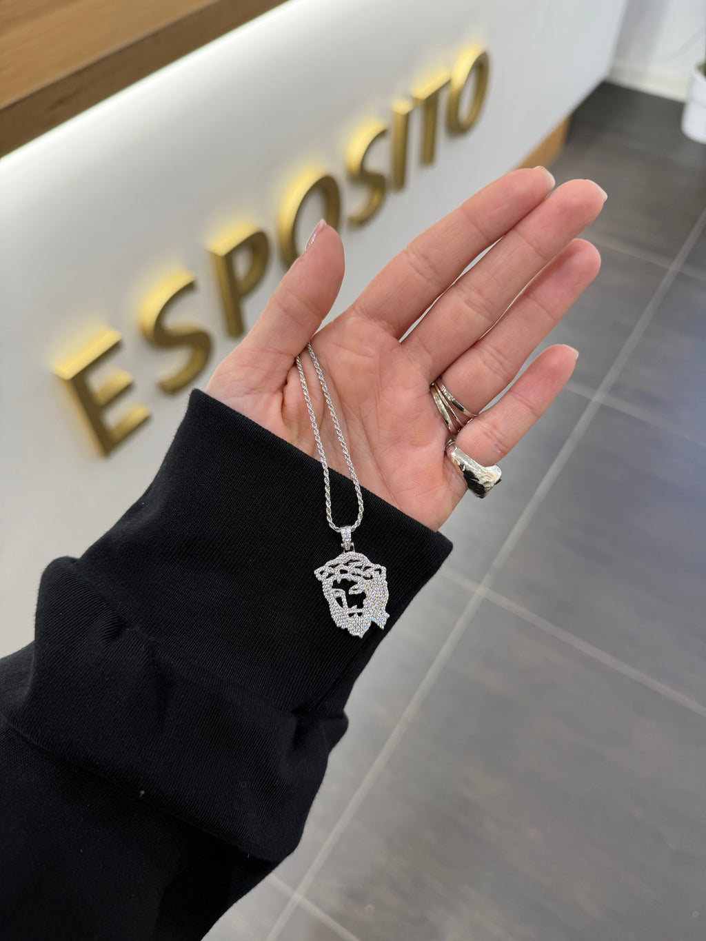 COLLANA JESUS ARGENTO 925