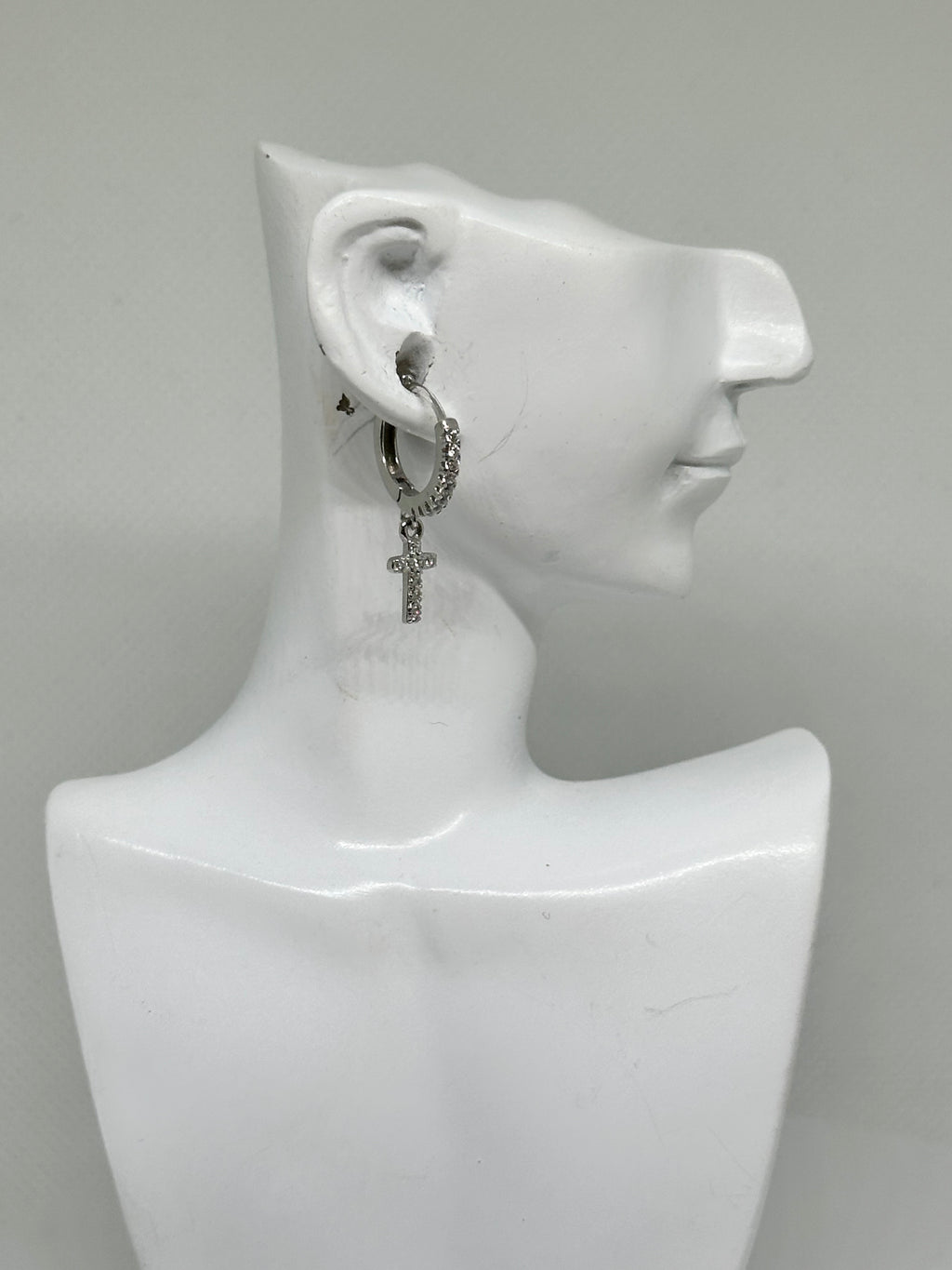 CERCHIETTI CON CROCE PENDENTE ARGENTO 925