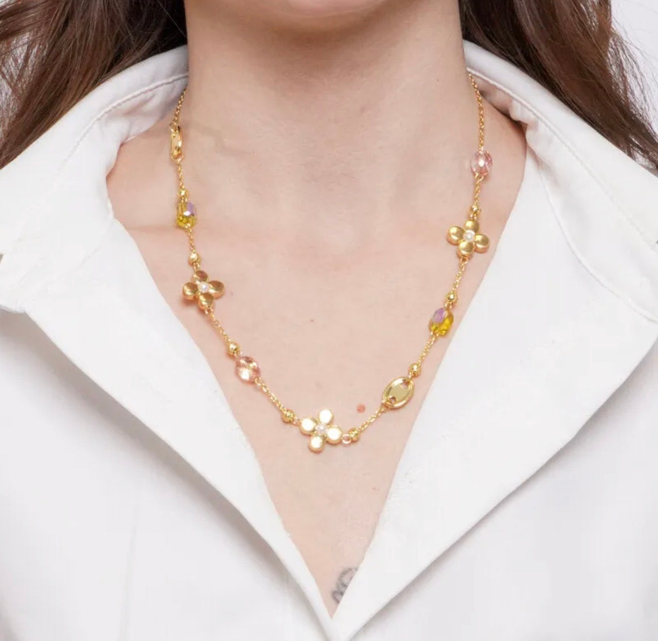COLLANA AMO VENEZIA FIORI CON CRISTALLI