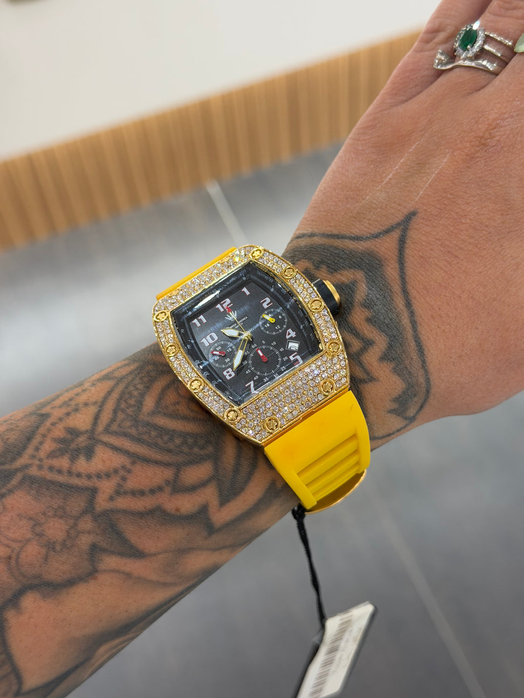 OROLOGIO RAPPER AMERICA GIALLO E ORO