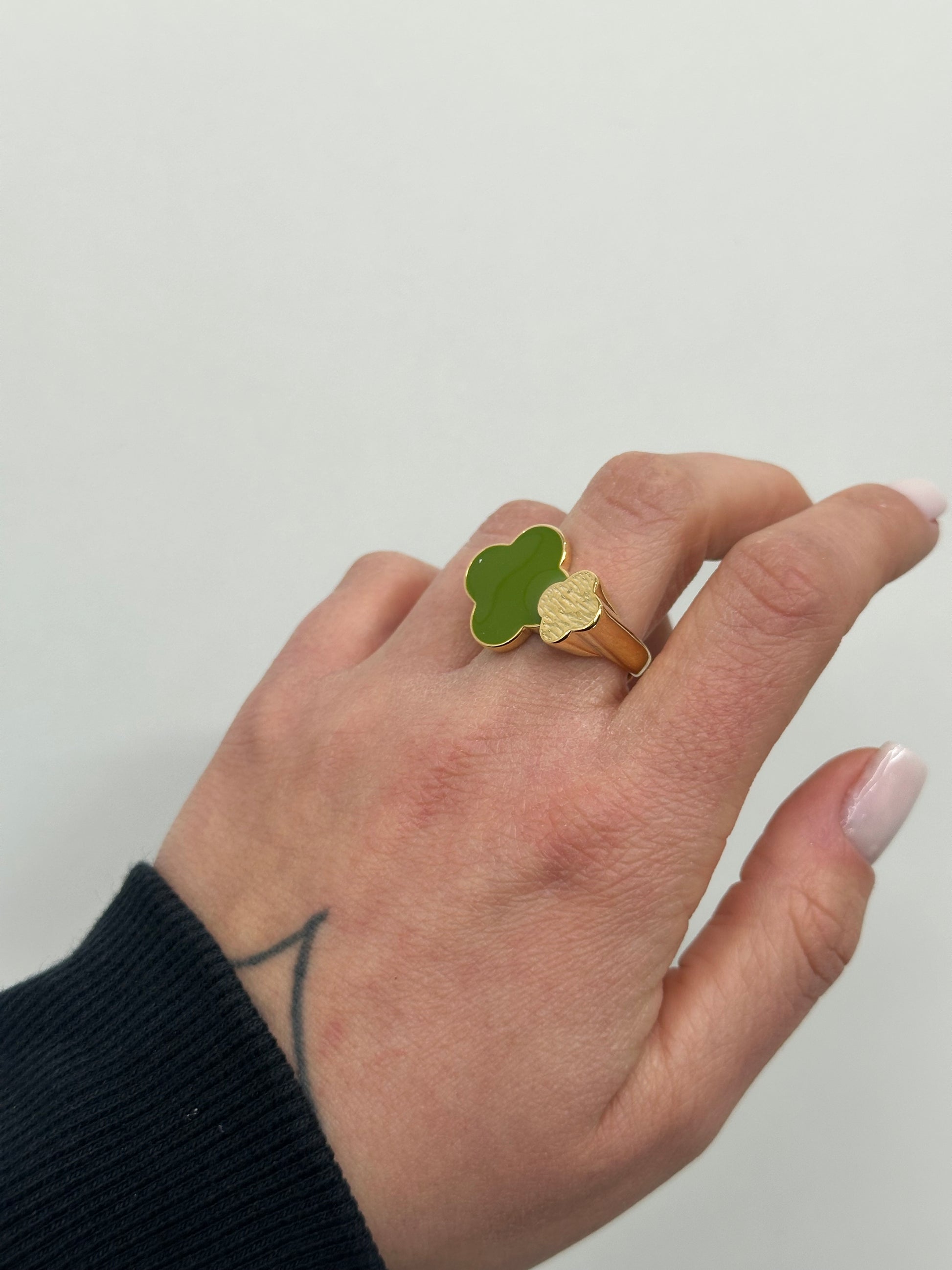 ANELLO DOPPIO QUADRIFOGLIO